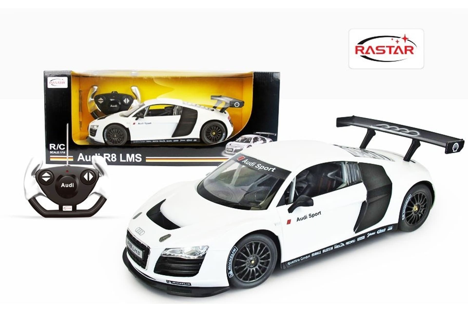 

Audi R8 RASTAR 1:14 RTR (zasilanie na baterie AA) - Biały, Zasilanie na baterie aa) - biał