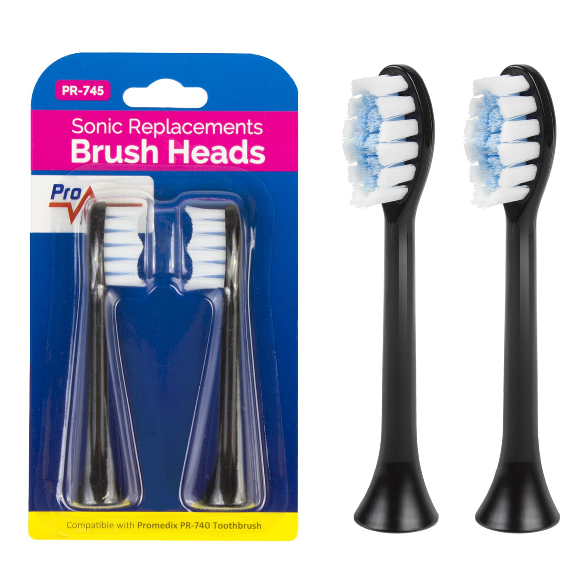 

Zestaw zapasowych szczoteczek do PR-740 B Promedix, 2 szt, kolor czarny. PR-745 B