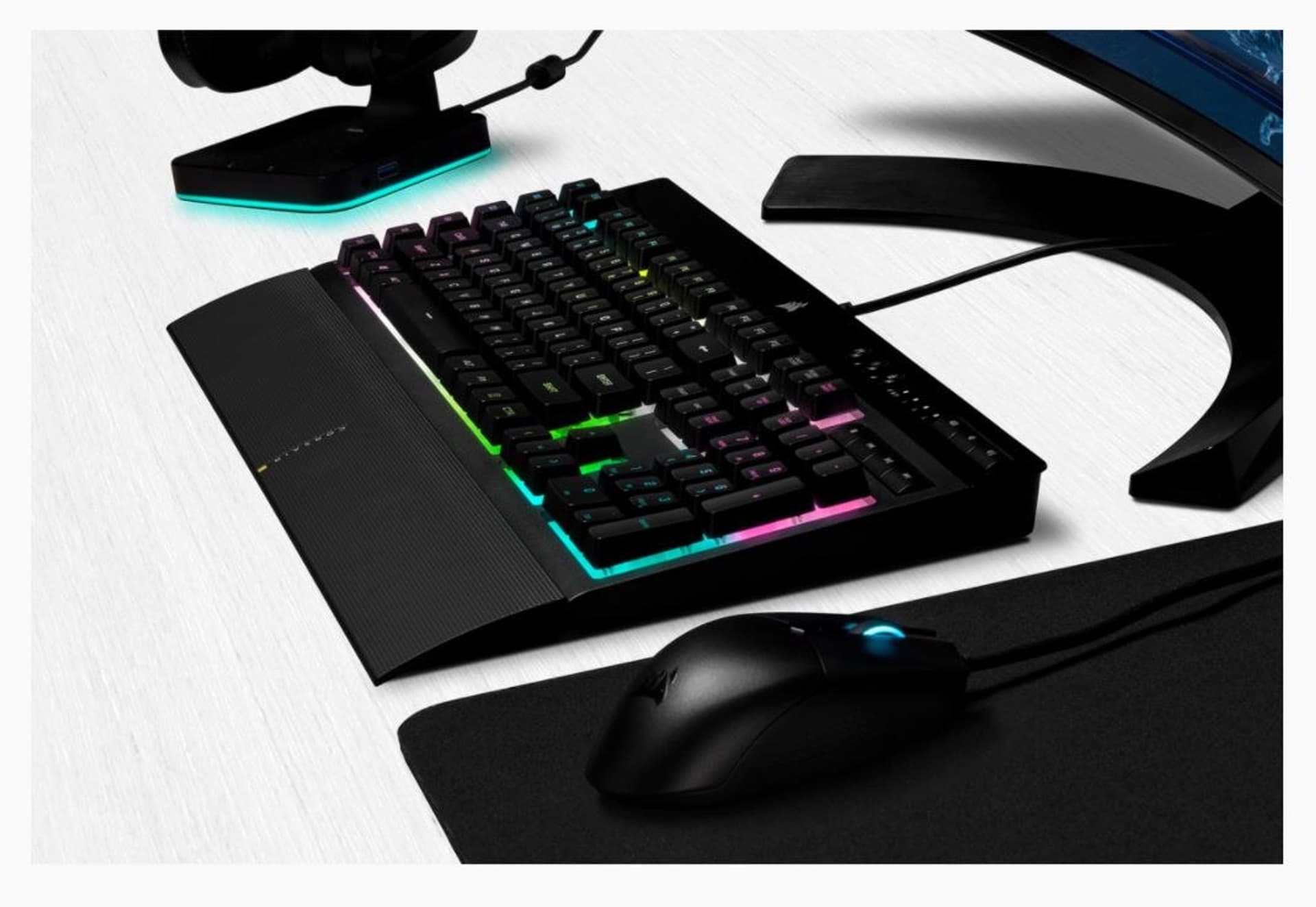 

Corsair K55 RGB PRO XT Gaming keyboard, oświetlenie LED RGB, US, Wired, Black