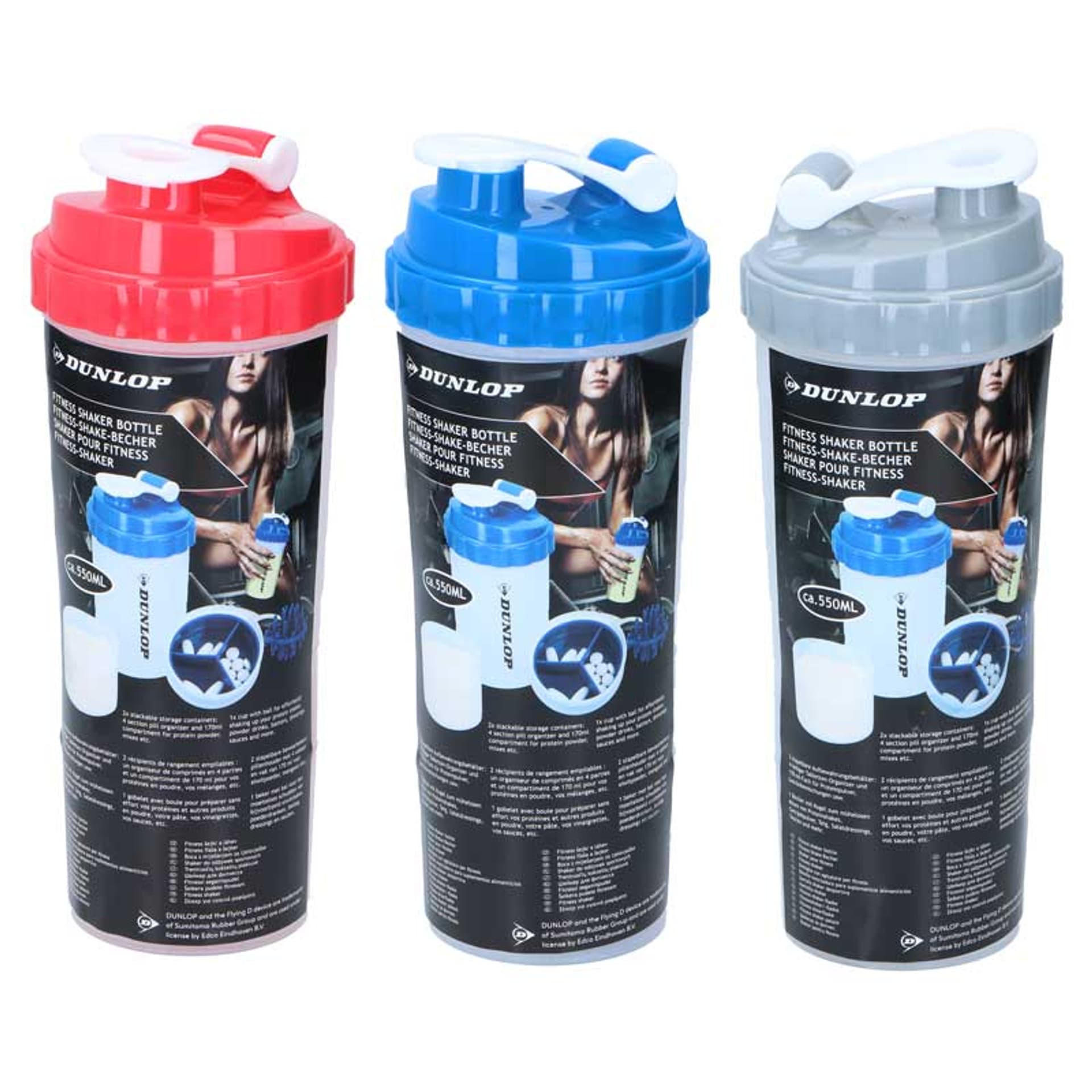 

Dunlop - Butelka sportowa shaker z wygodnym zamykaniem 550 ml (niebieski)