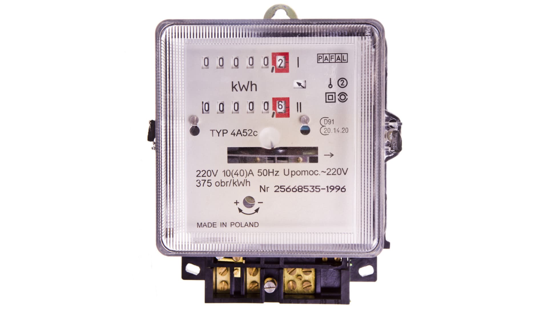 

Licznik energii elektrycznej 1-fazowy II taryfowy A52c 10/40A 230V (regenerowany / wzorcowany)