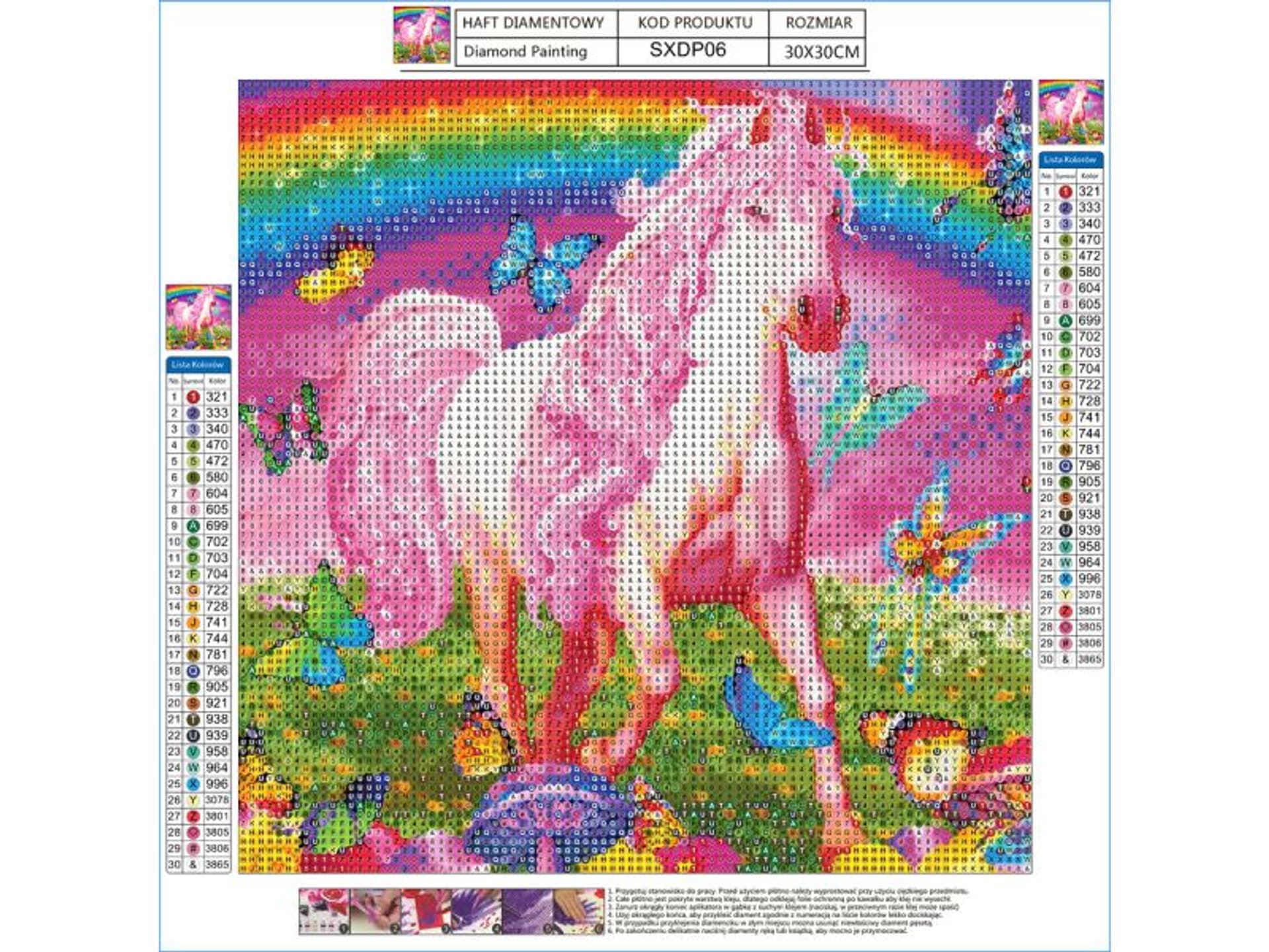 

Haft Diamentowy, Obraz, Mozaika Diamentowa Diamond Painting, BAJKOWA SCENERIA Koń 30x30cm