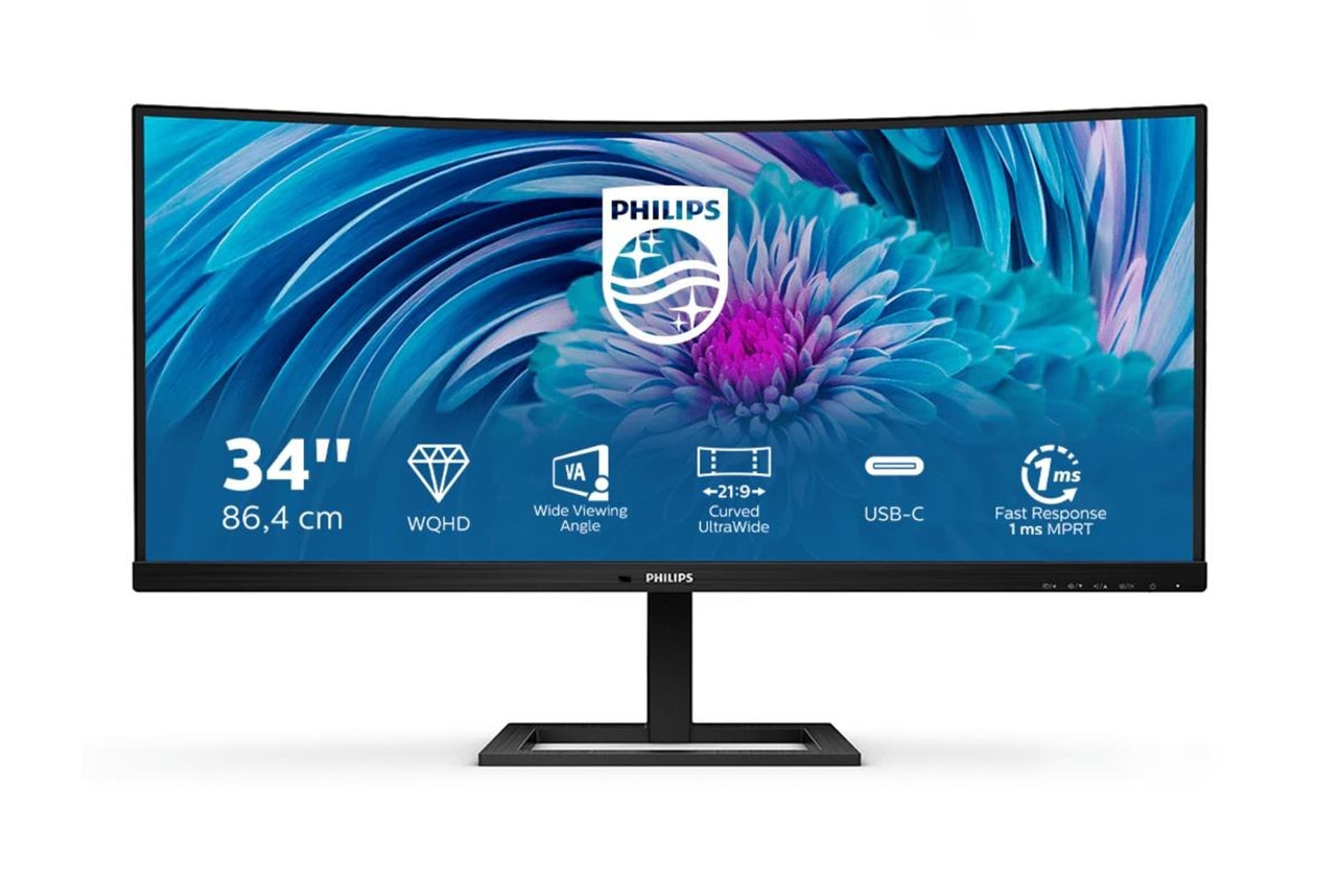 

Philips UltraWide LCD Monitor 346E2CUAE 34 ", VA, WQHD, 3440 x 1440, 21:9, 4 ms, 300 cd/m, Black
