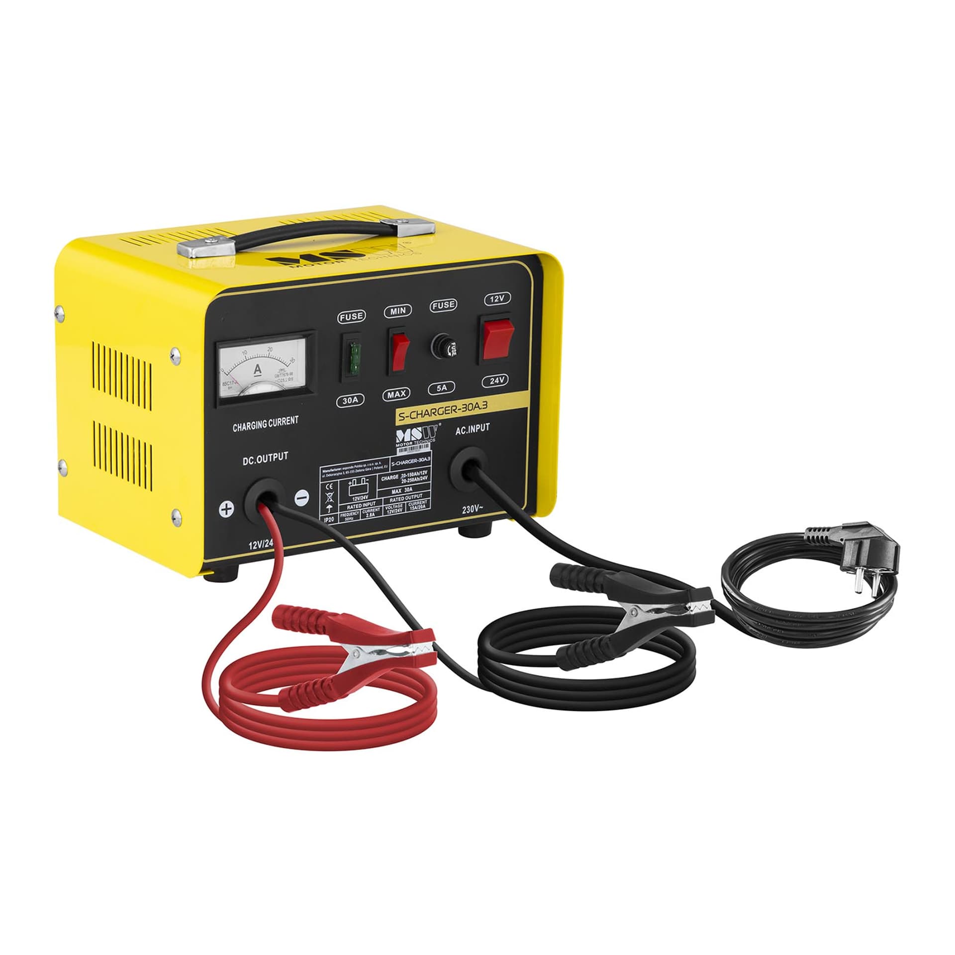 

Prostownik samochodowy do ładowania akumulatorów 12/24V 20A