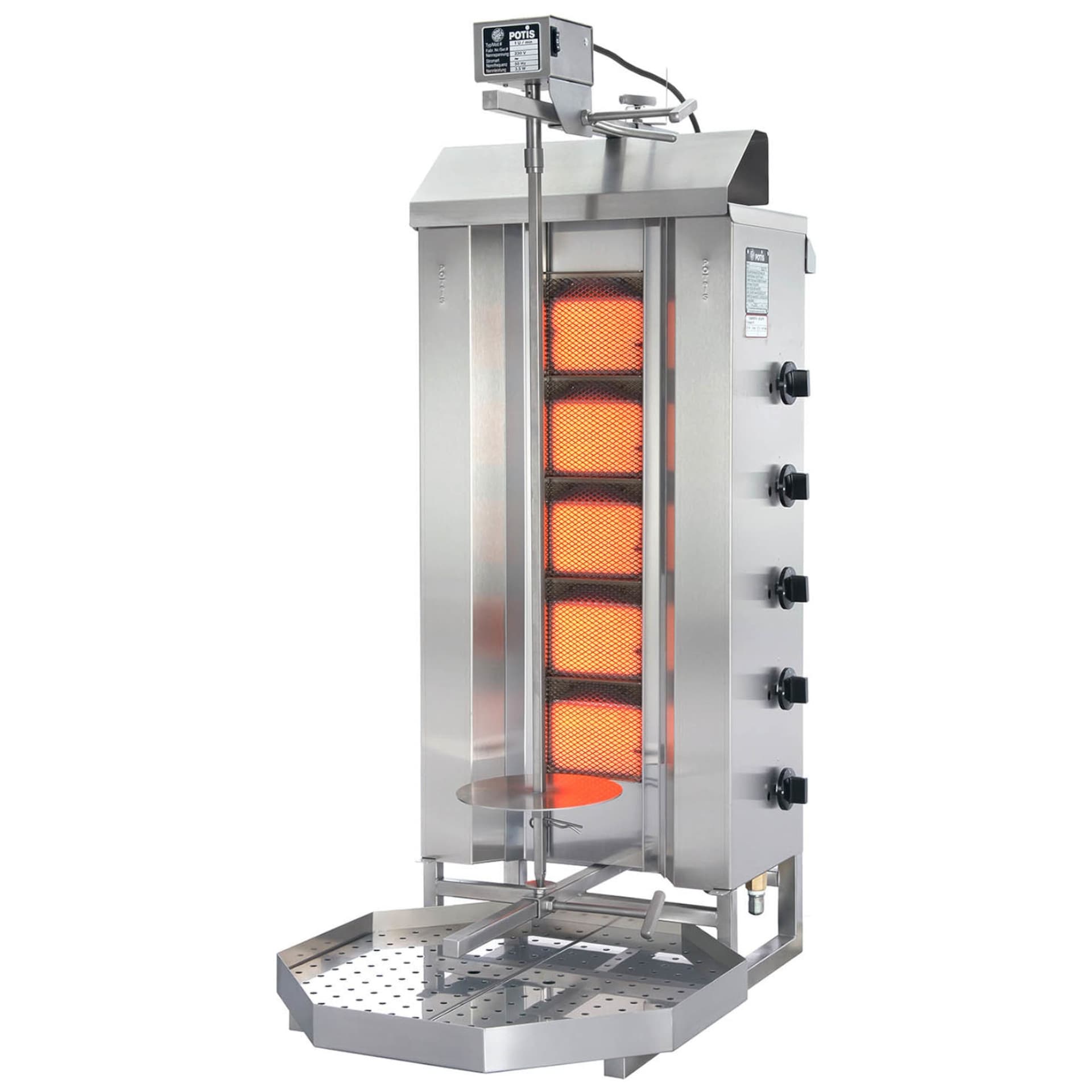 

Grill opiekacz piec do kebaba gyrosa gazowy na gaz ziemny POTIS wsad 50 kg 230 V 8750 W