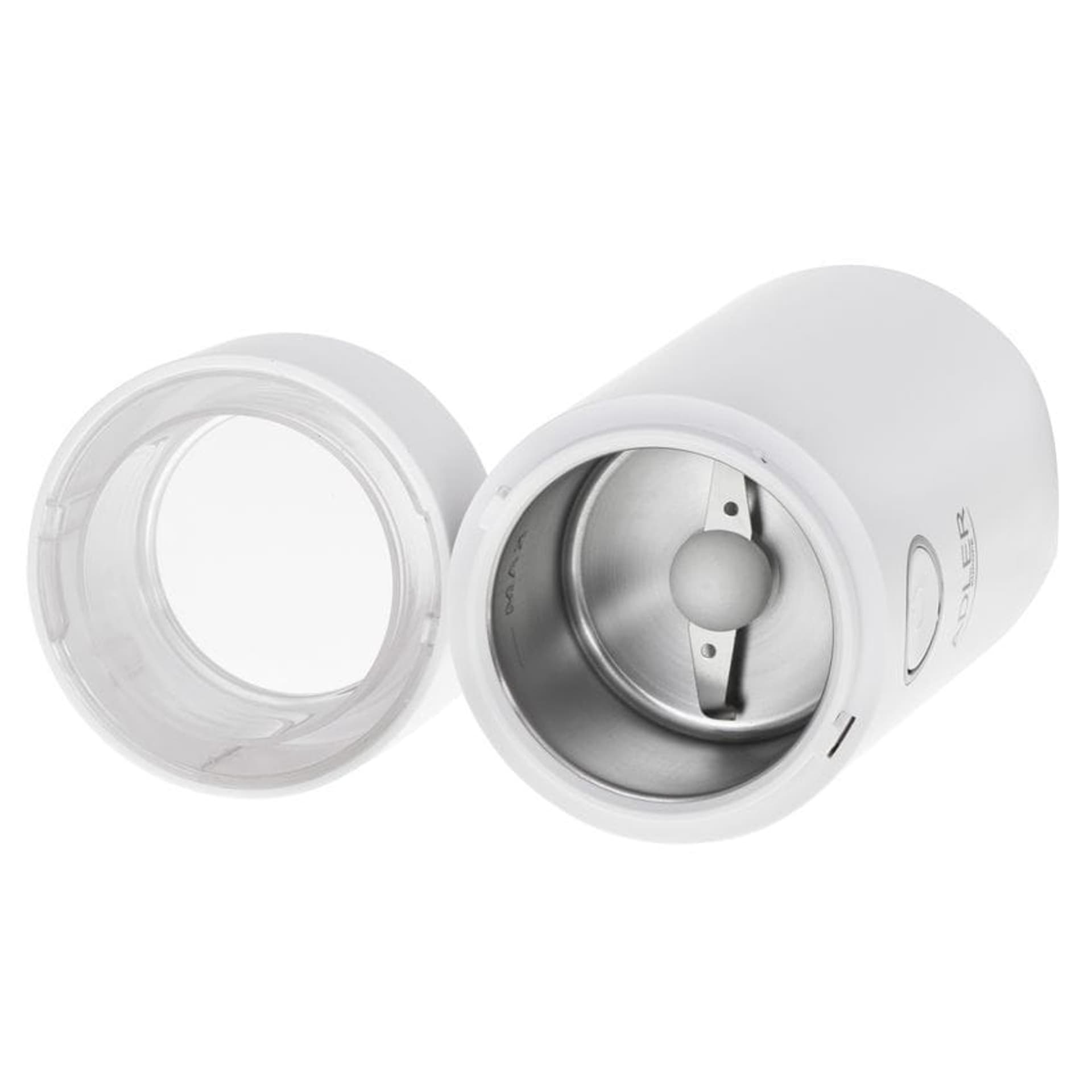 

Adler Coffee grinder AD4446wg 150 W, Coffee beans capacity 75 g, Lid safety switch, White