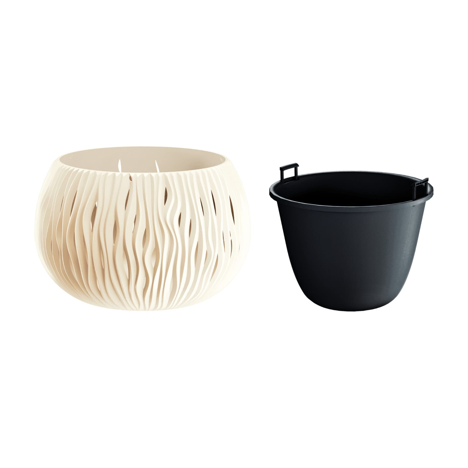 

Doniczka z wkładem Sandy Bowl DSK290 kremowa