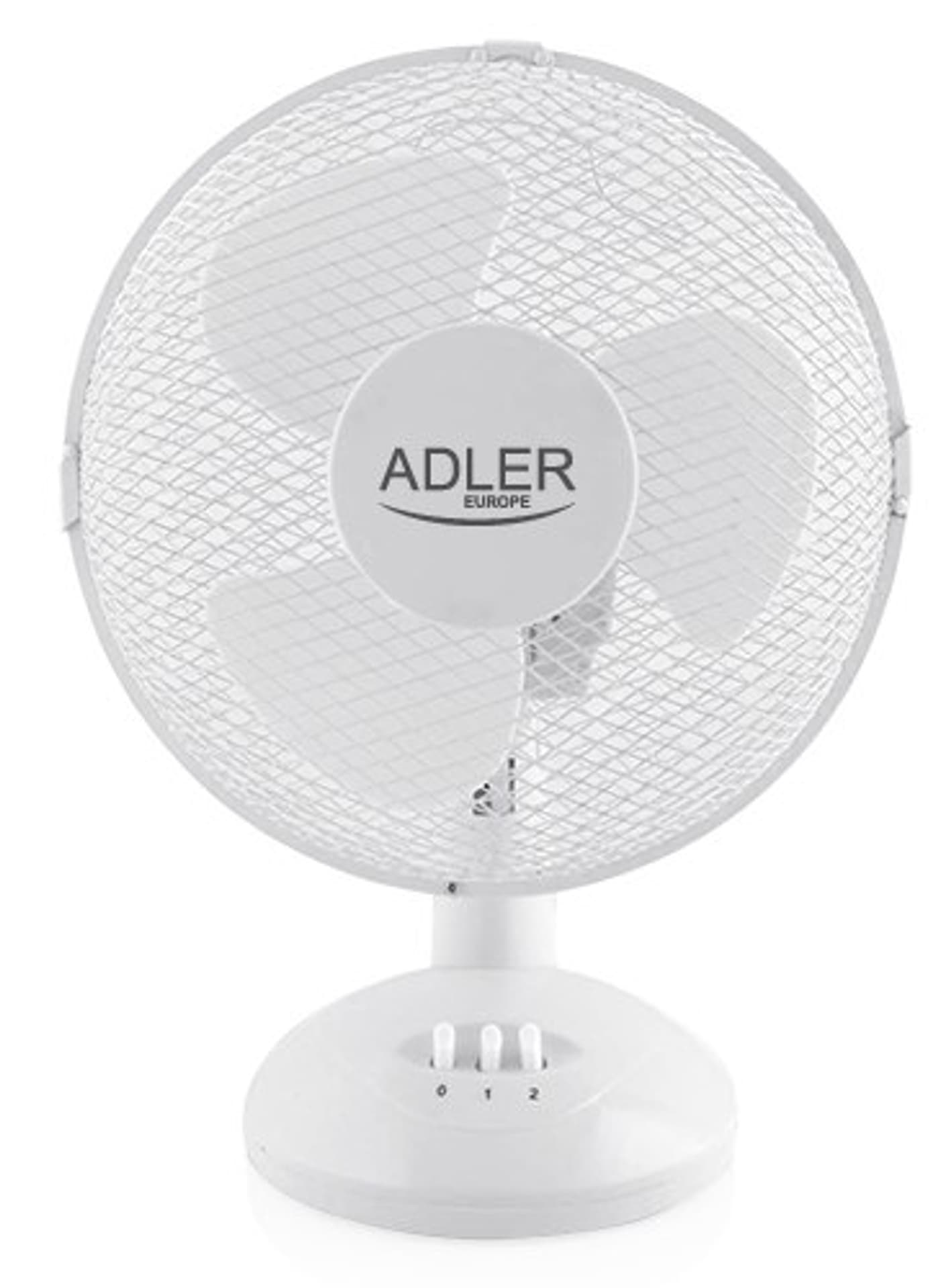 

Adler AD 7302 Wentylator biurkowy, ilość biegów 2, 60 W, oscylacja, średnica 23 cm, biały