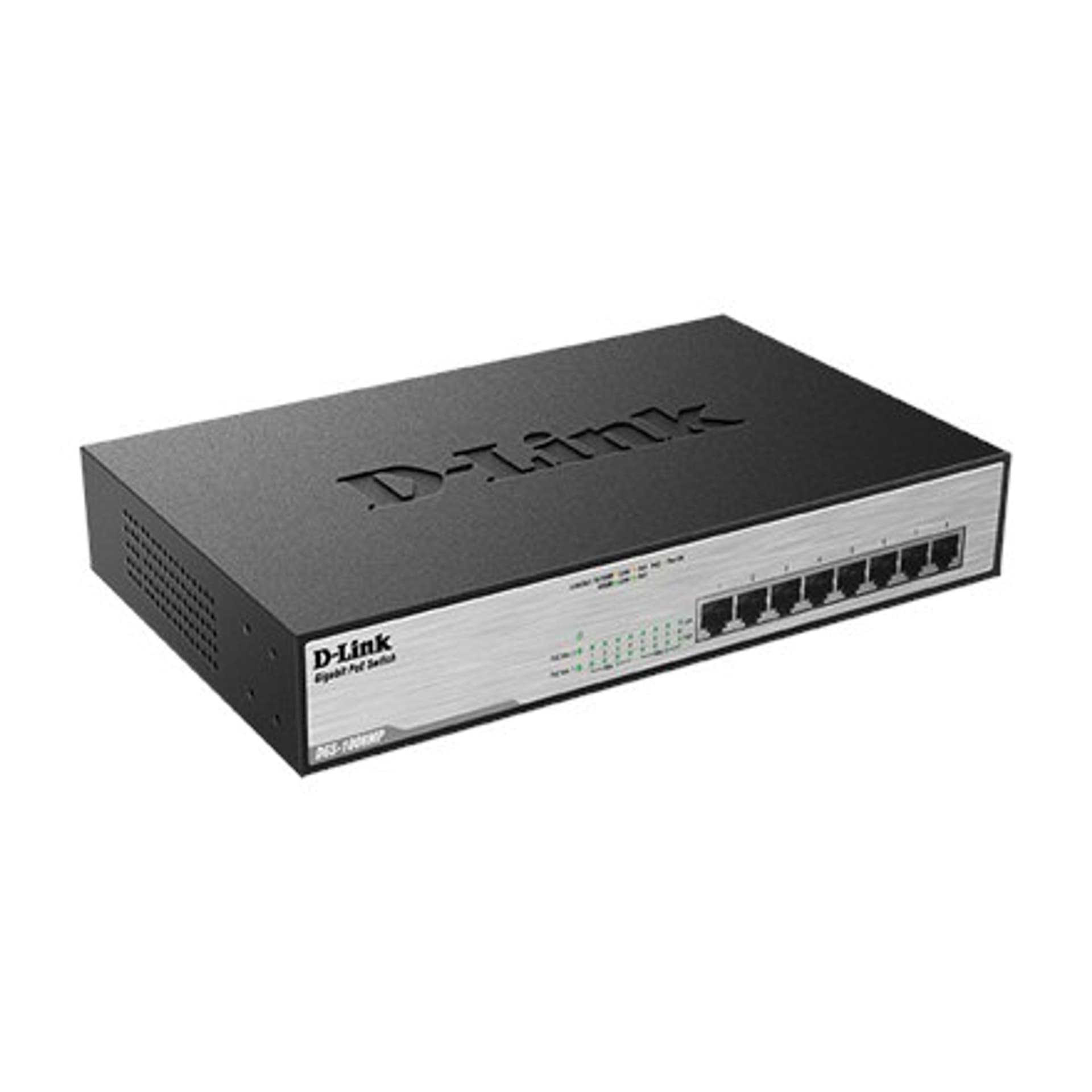 

D-Link Switch DGS-1008MP Unmanaged, Rack mountable, 1 Gbps (RJ-45) ports quantity 8, PoE ports quantity 8, Power supply type Sin, Rj-45) ports quantity 8/poe ports quantity 8/power supply type si