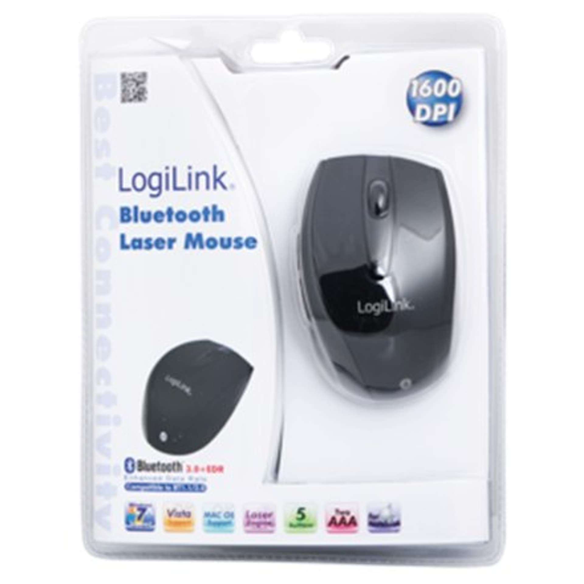 

Logilink Maus Laser Bluetooth mit 5 Tasten wireless, Black, Mysz laserowa Bluetooth;