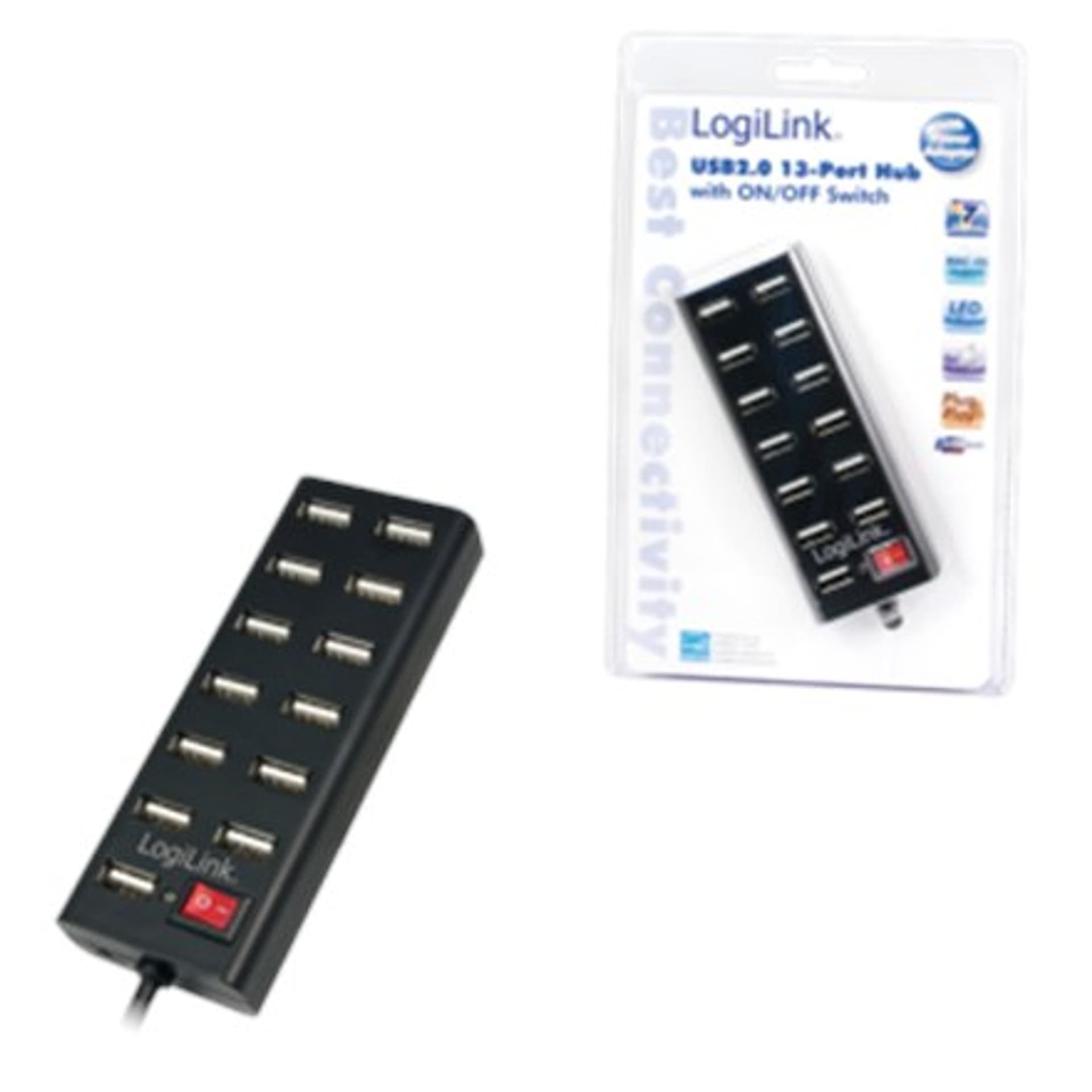 

Logilink UA0126 USB Hub 13-Port USB2.0 with power adapter 3.5A, Logilink