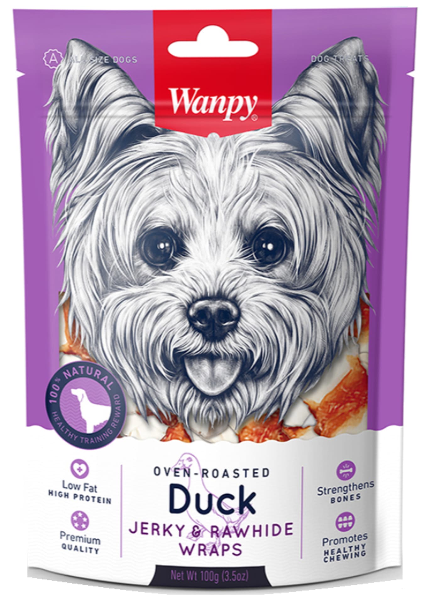 

WANPY DUCK JERKY & RAWHIDE WRAPS 100g