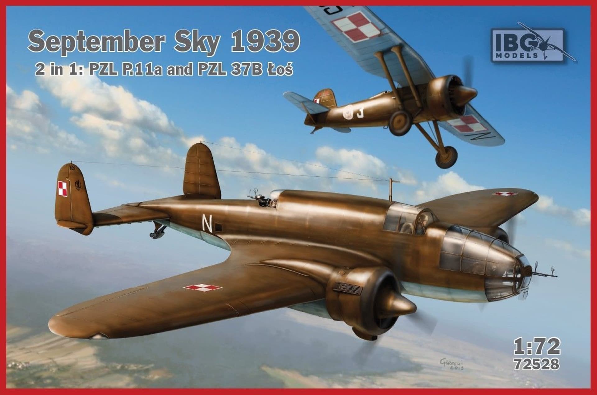 

Model plastikowy September Sky 1939 2'1 PZL P.11 and PZL 37B