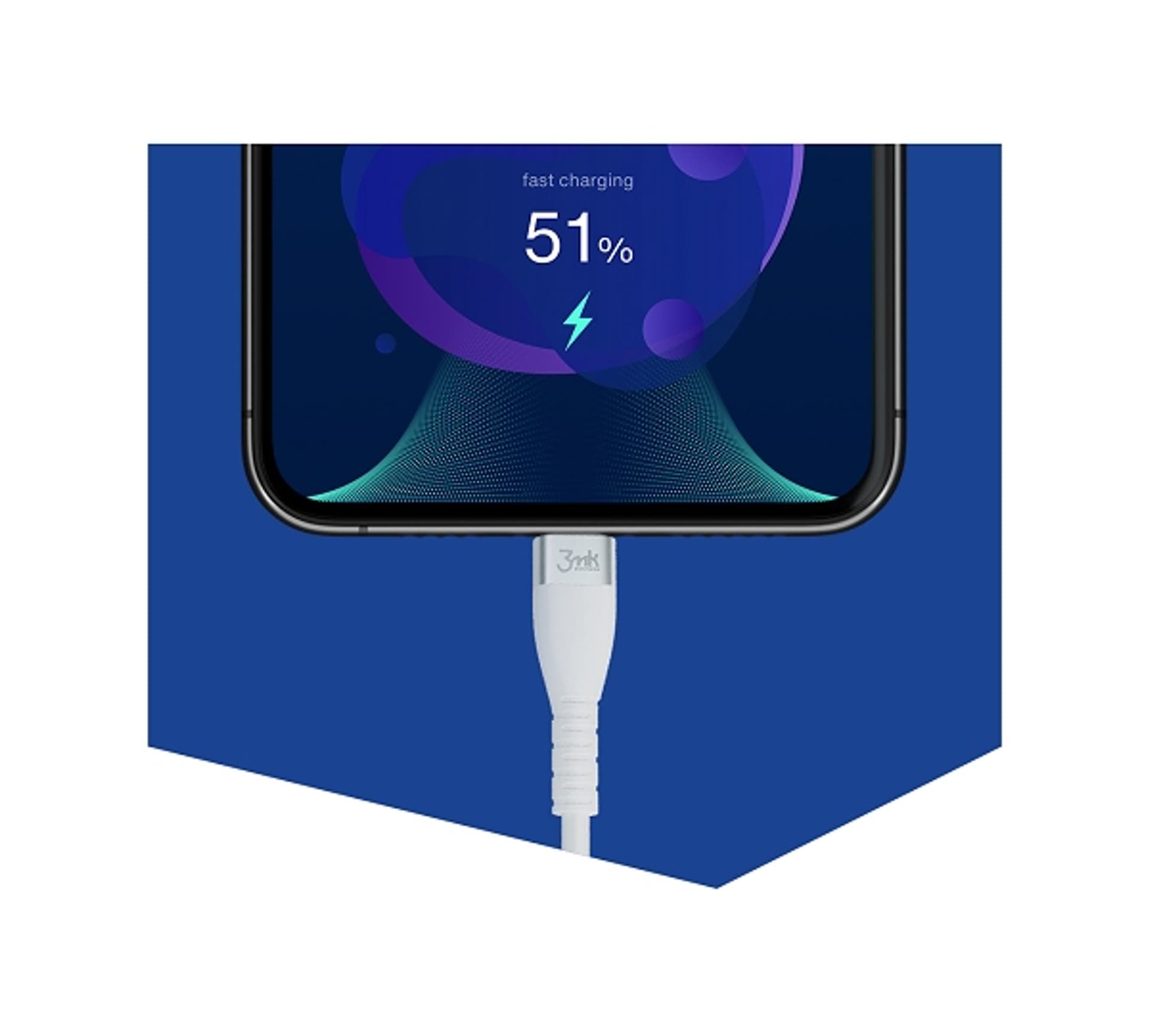 

3MK HyperSilicone Cable USB-C/USB-C kabel biały 1m 60W 3A