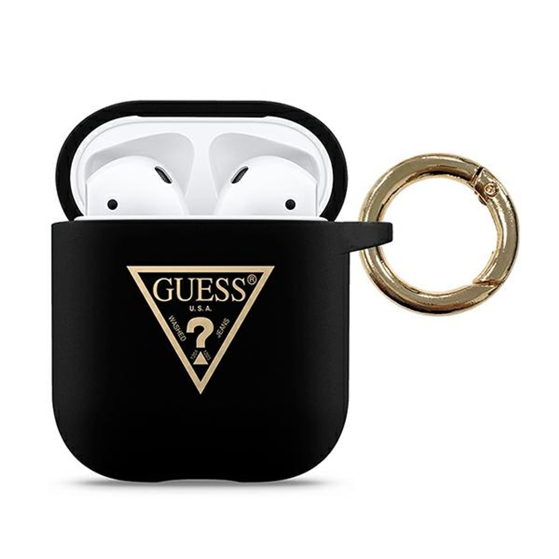

Guess Silicone Triangle Logo - Etui Airpods (czarny)