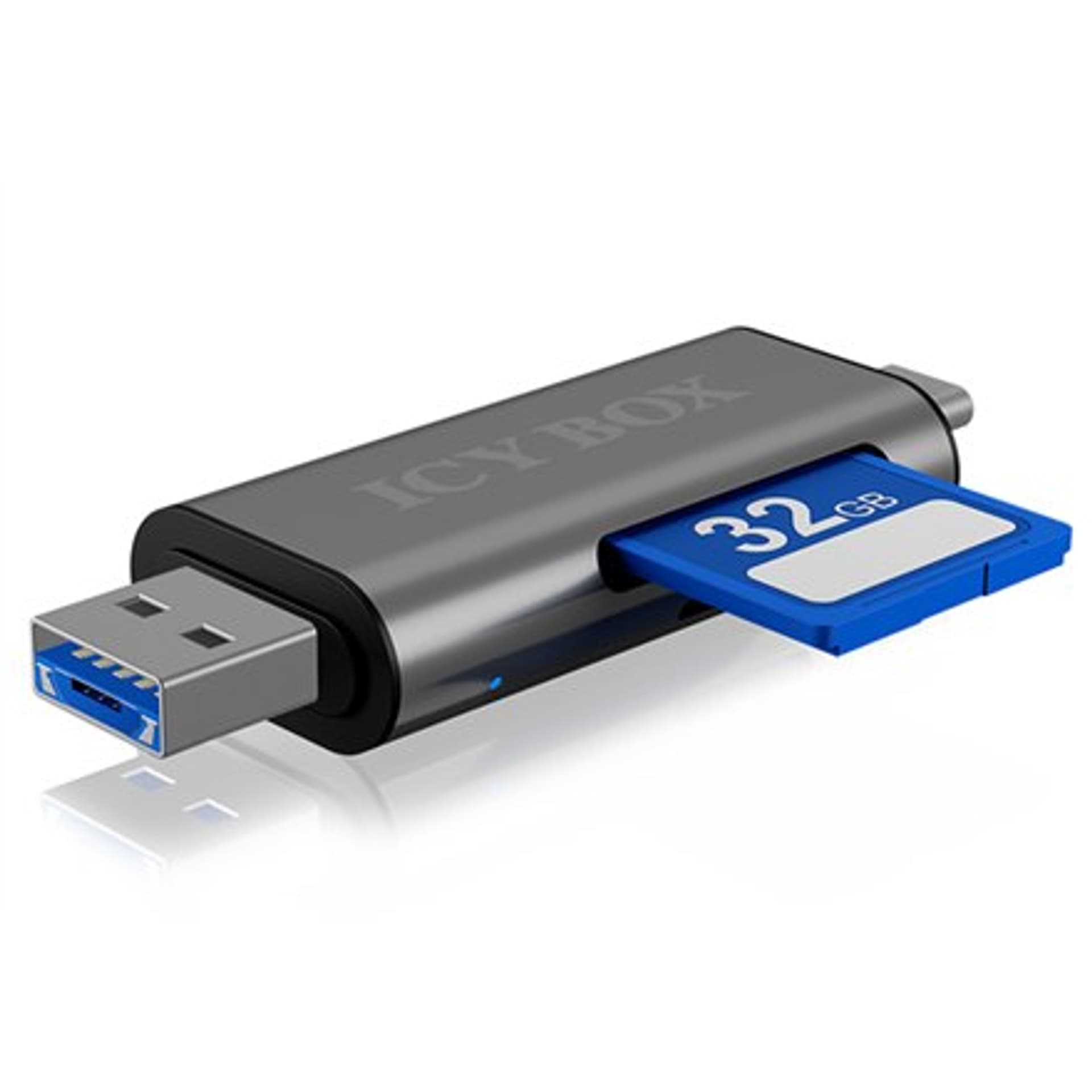 

Icy box IB-CR200-C Czytnik kart SD/MicroSD (TF) USB 2.0 z interfejsem Type-C i -A na micro USB (OTG), antracytowy Raidsonic Zewn, Otg)/antracytowy raidsonic zew