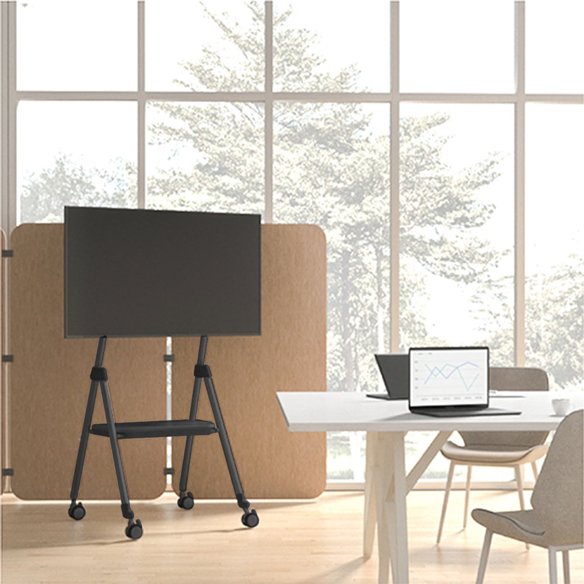 

Stand mobilny na kółkach do TV / monitora dotykowego Maclean, Microsoft Hub 2S / Samsung Flip Digital Flipchart Smart Boards, 32