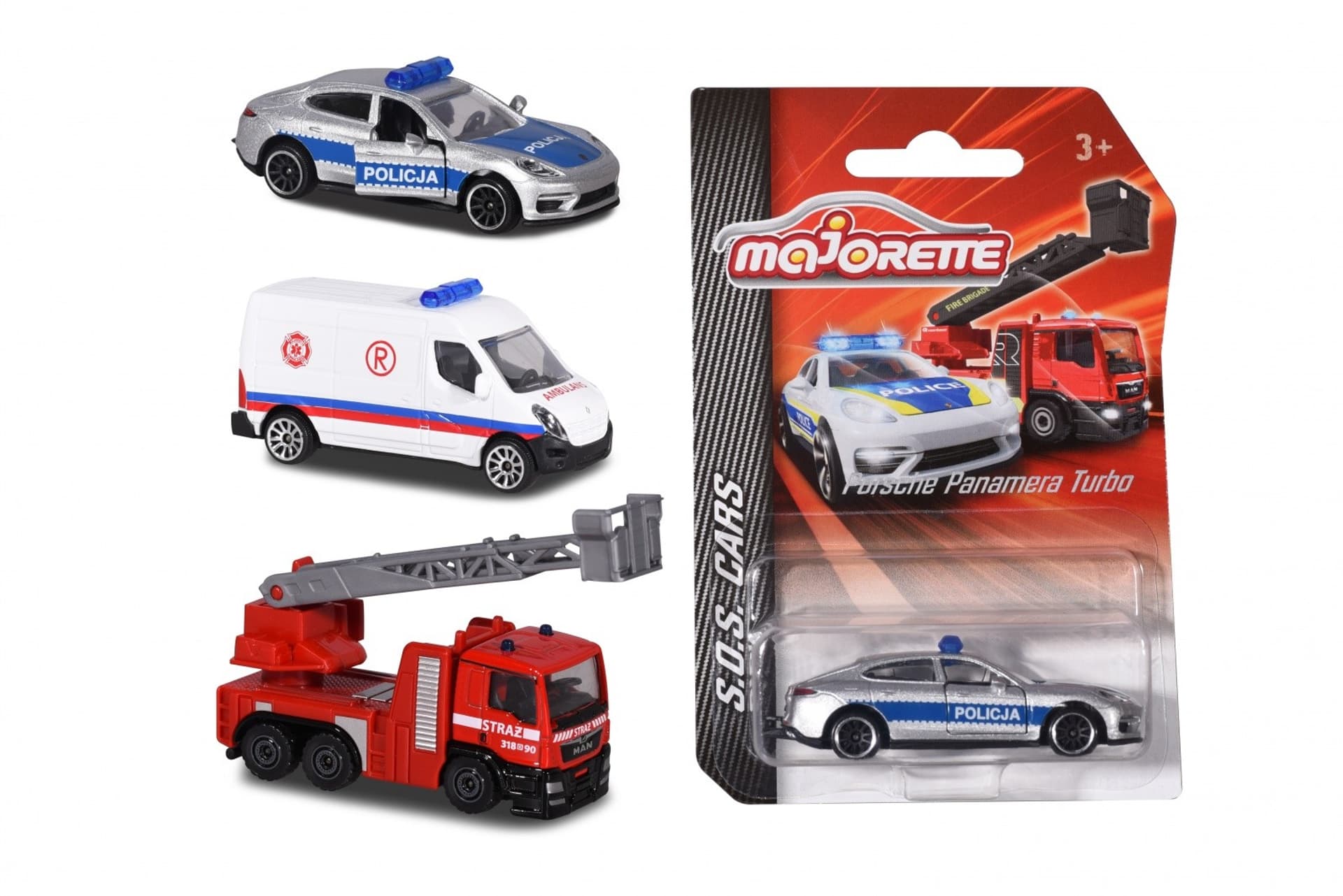 

Pojazdy SOS, 3 rodzaje Majorette