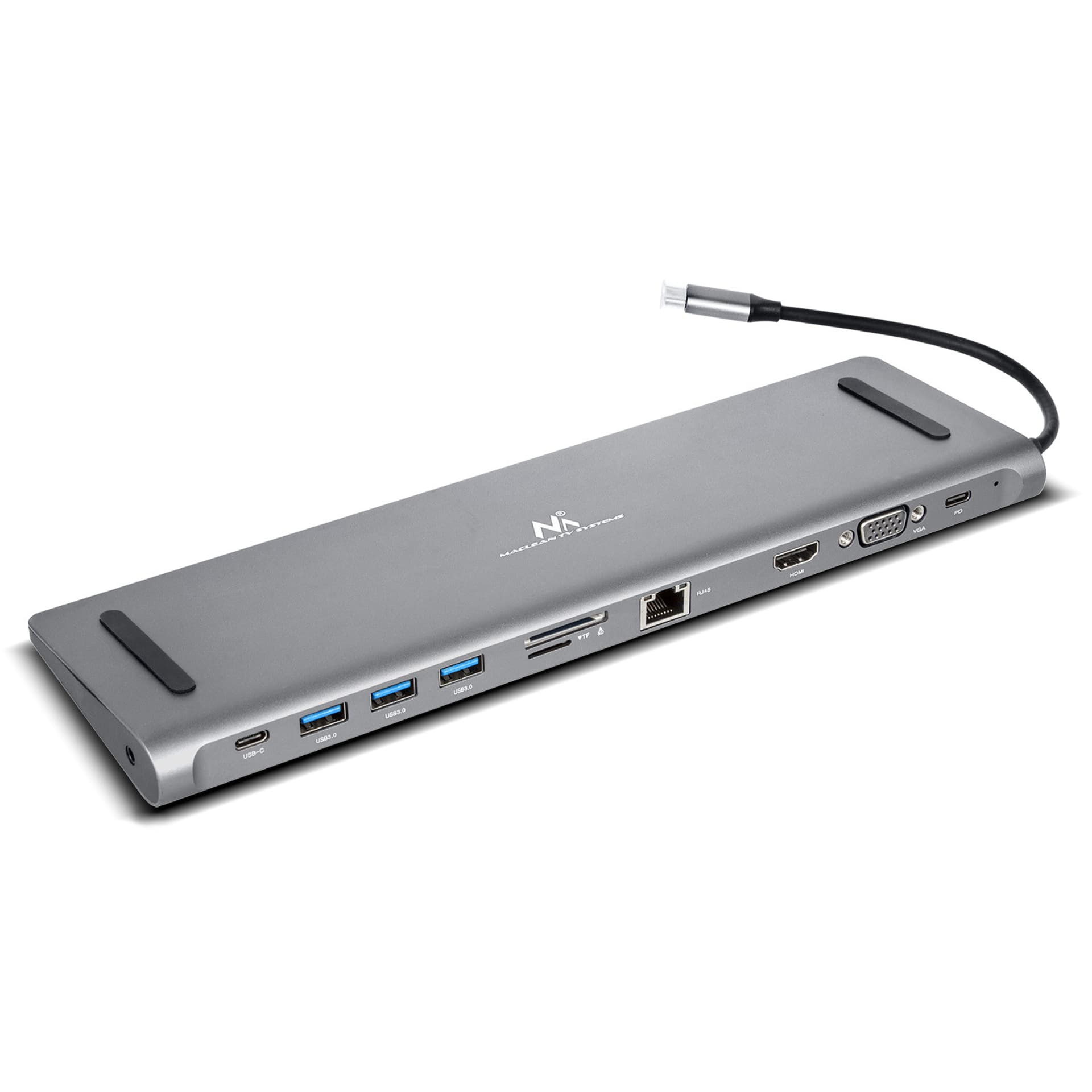 

Adapter HUB stacja dokująca USB Maclean, Type-C - HDMI / USB 3.0 / USB-C / VGA/ RJ-45, aluminiowa obudowa, MCTV-850