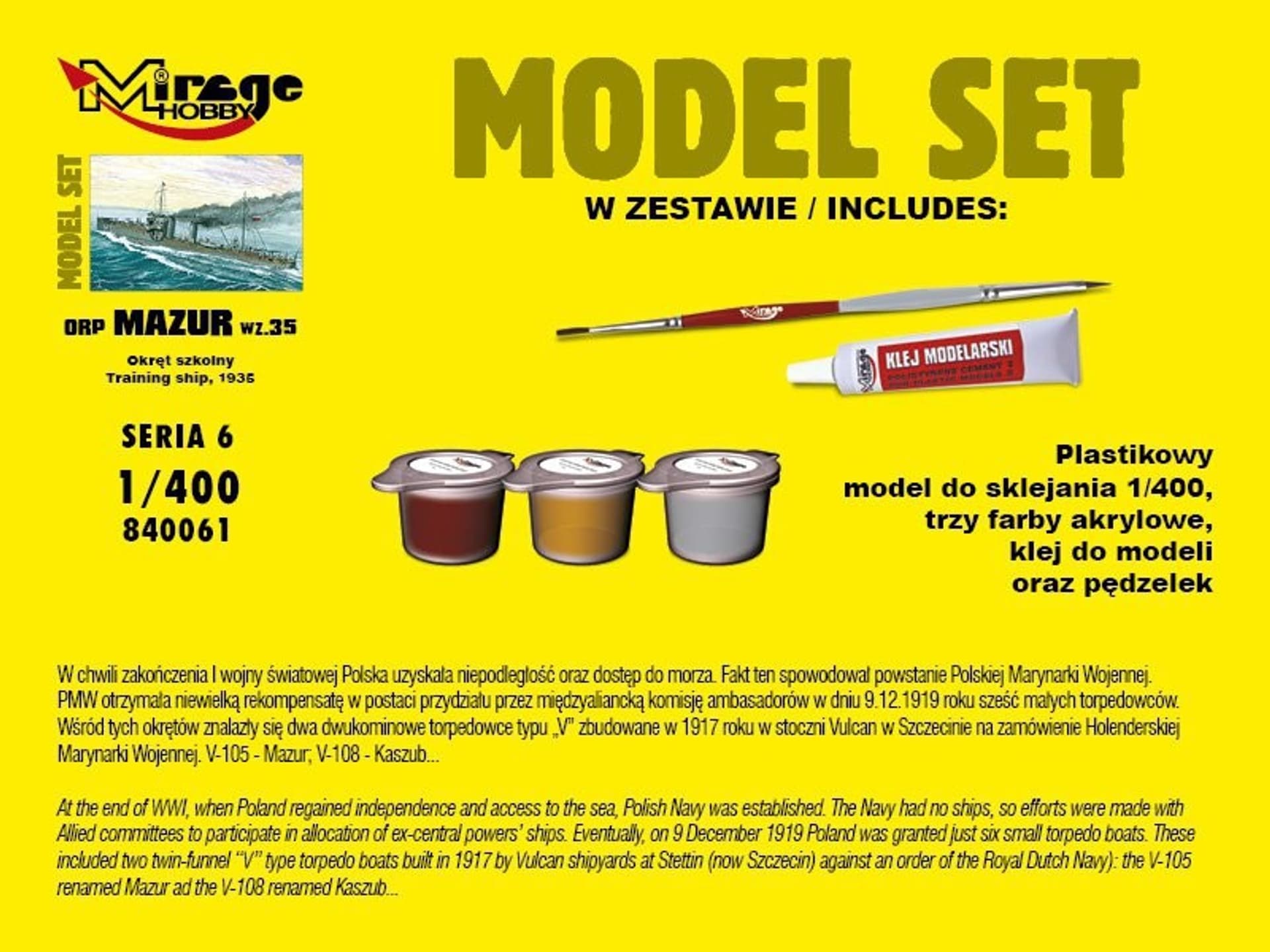 

Model do sklejania Polski Okręt ORP MAZUR