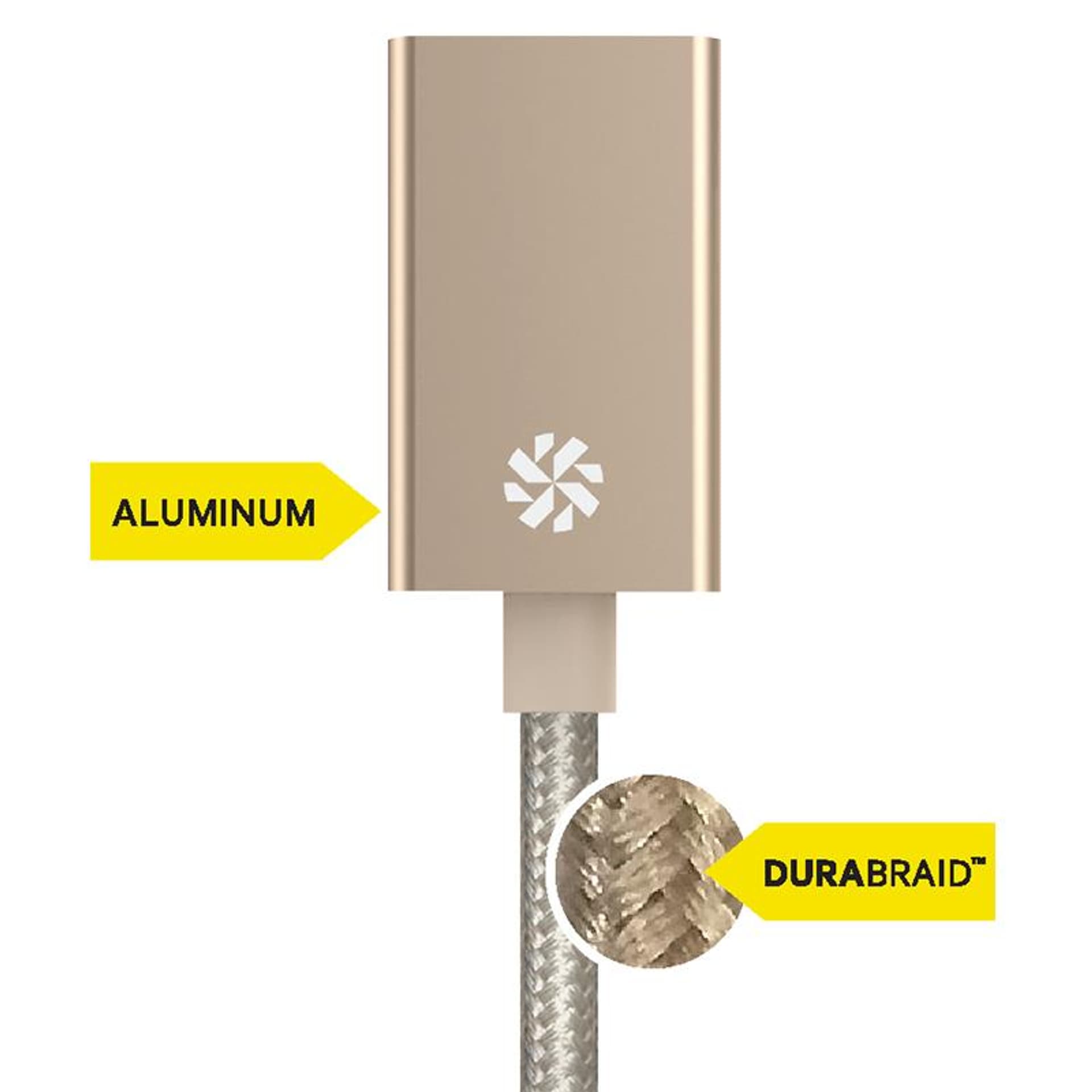 

Kanex przejściówka DuraBraid™ Aluminium z USB-C na USB 3.0 typ A (Gold)