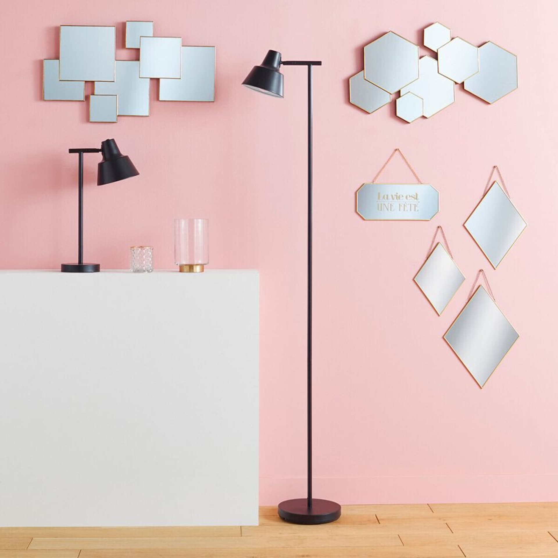 

Komplet 3 złotych luster Diamond