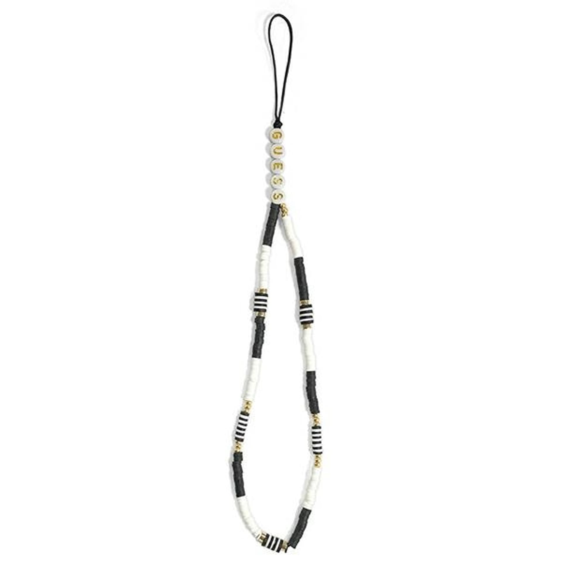 

Guess zawieszka GUSTBCKH Phone Strap czarno-biały/black-white Heishi Beads