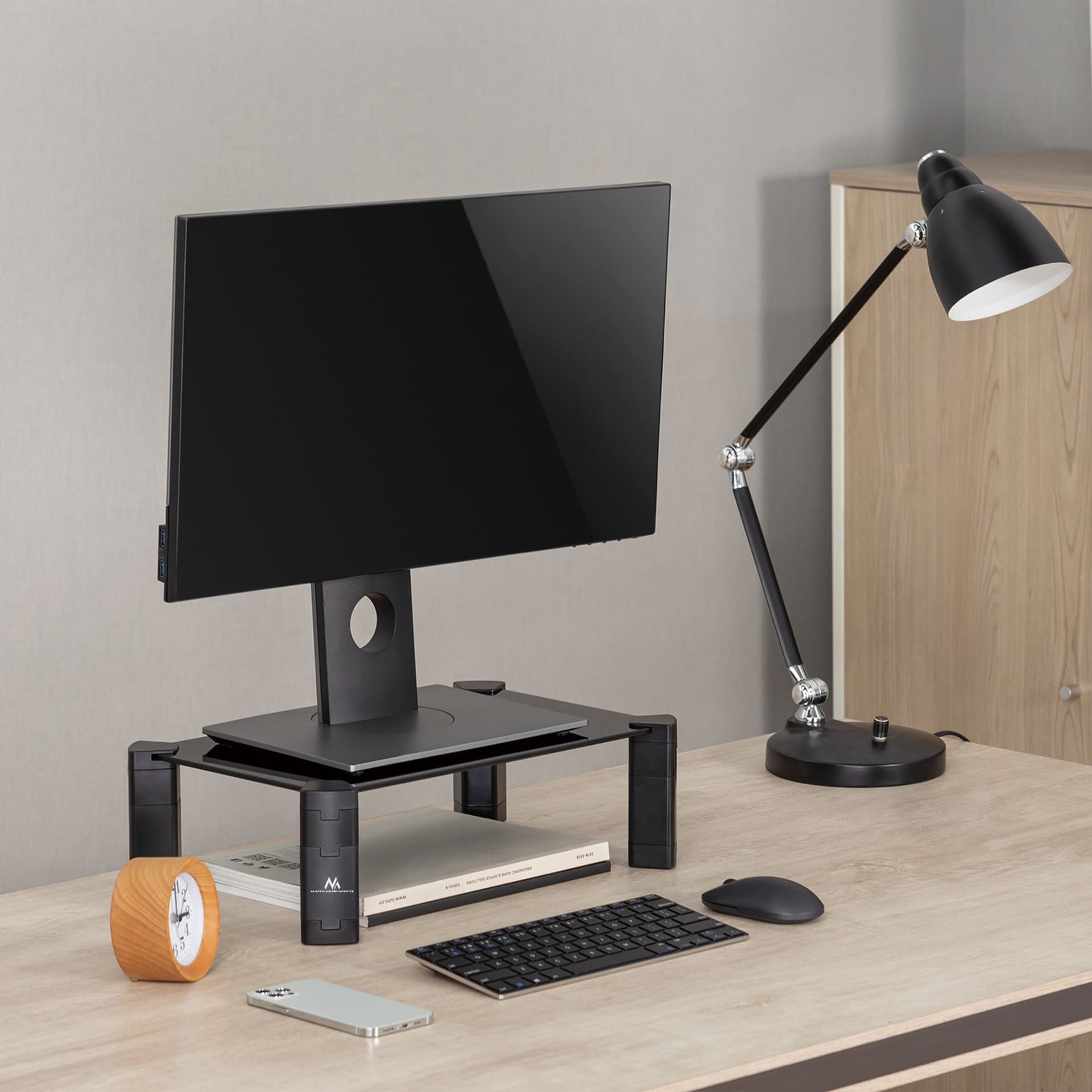 

Podstawka pod laptopa / monitor Maclean, max. 20kg, hartowane szkło, (429x269x127mm), MC-934, 429x269x127mm)/mc-93