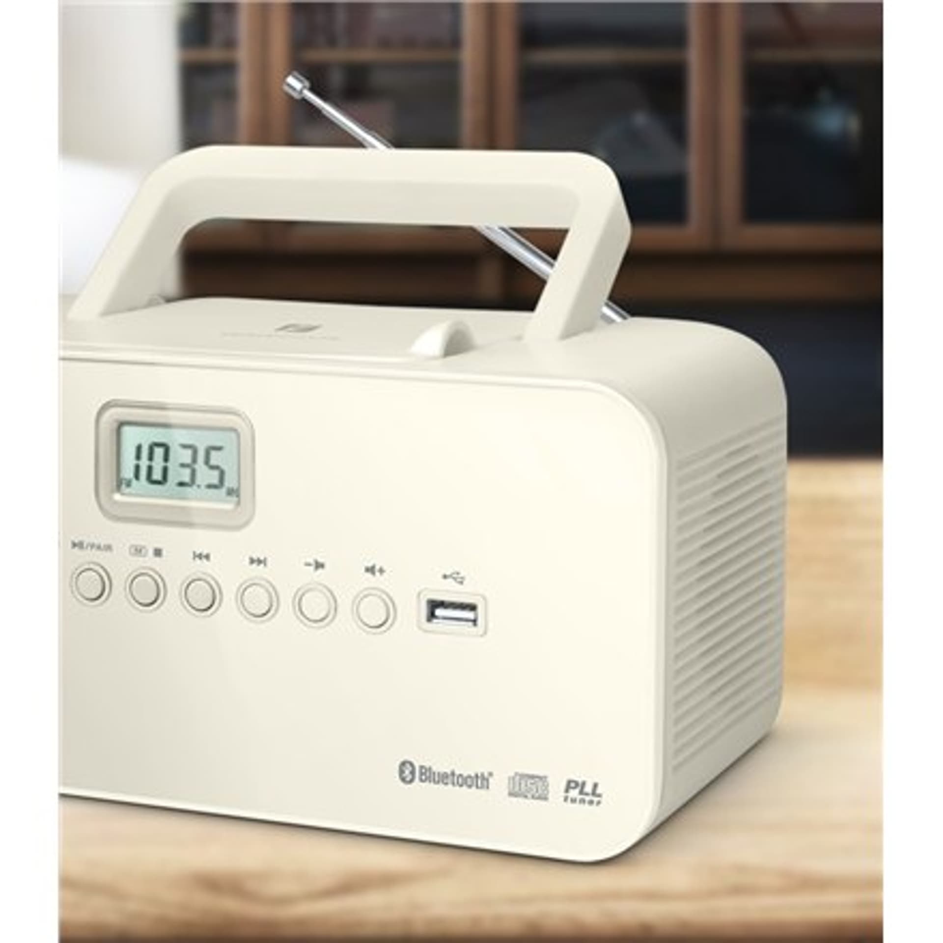 

Muse Przenośne radio Bluetooth CD/MP odtwarzacz z USB M-30BTB AUX in, biały, Bluetooth
