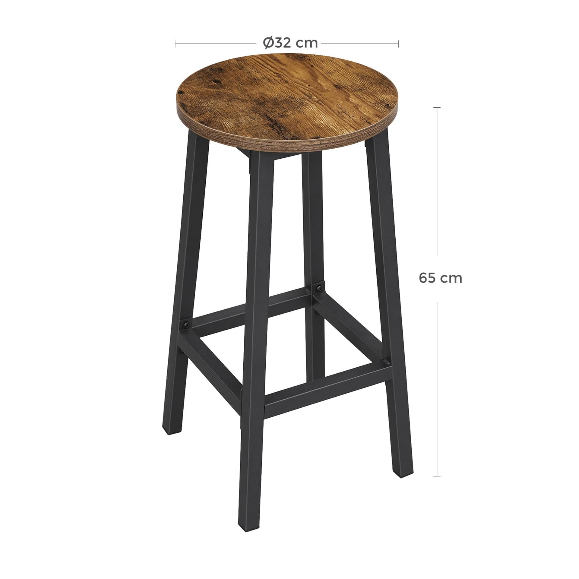 

Zestaw dwóch hokerów w stylu rustykalnym 65 cm