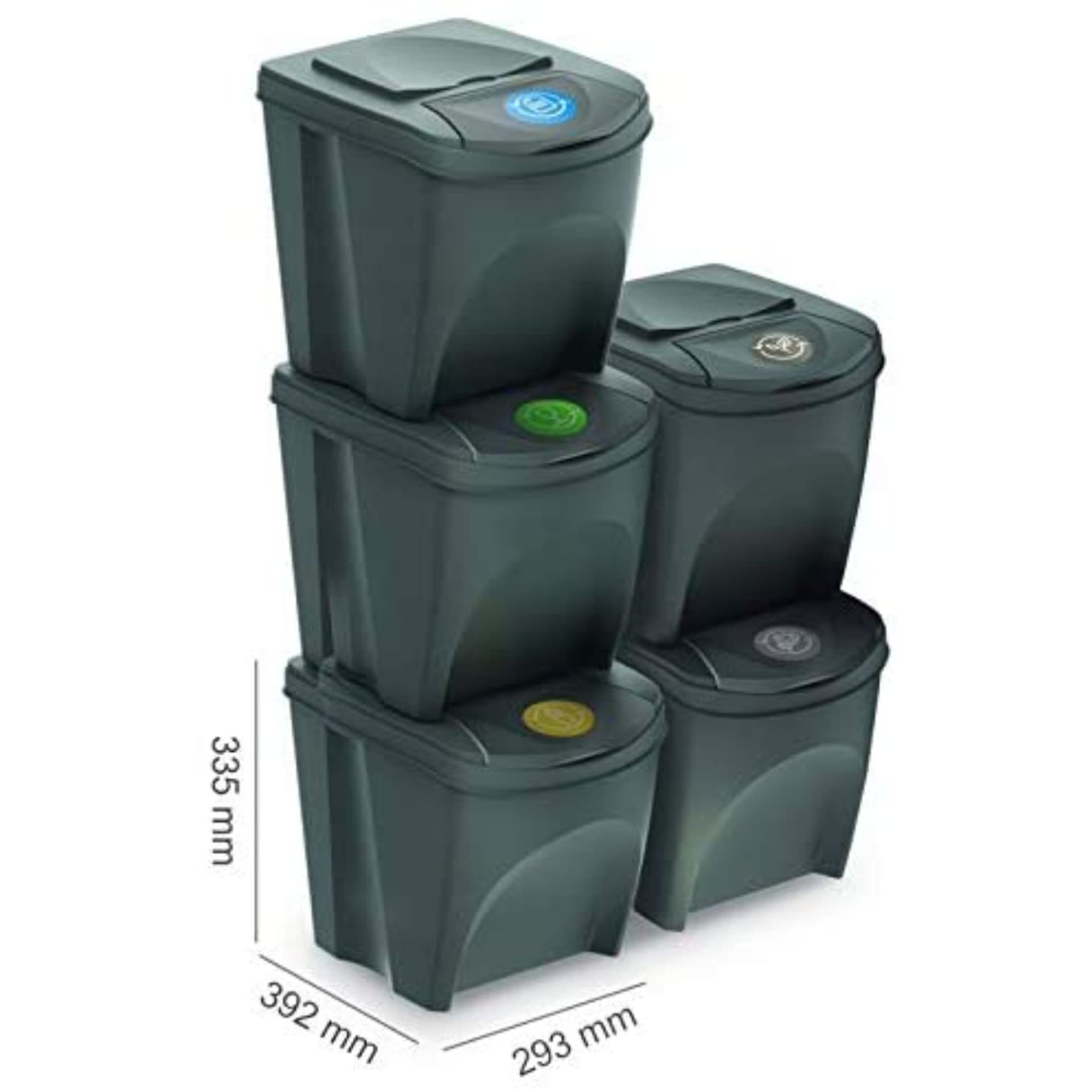 

Zestaw koszy do segregacji Sortibox 5x25L antracyt IKWB25S5