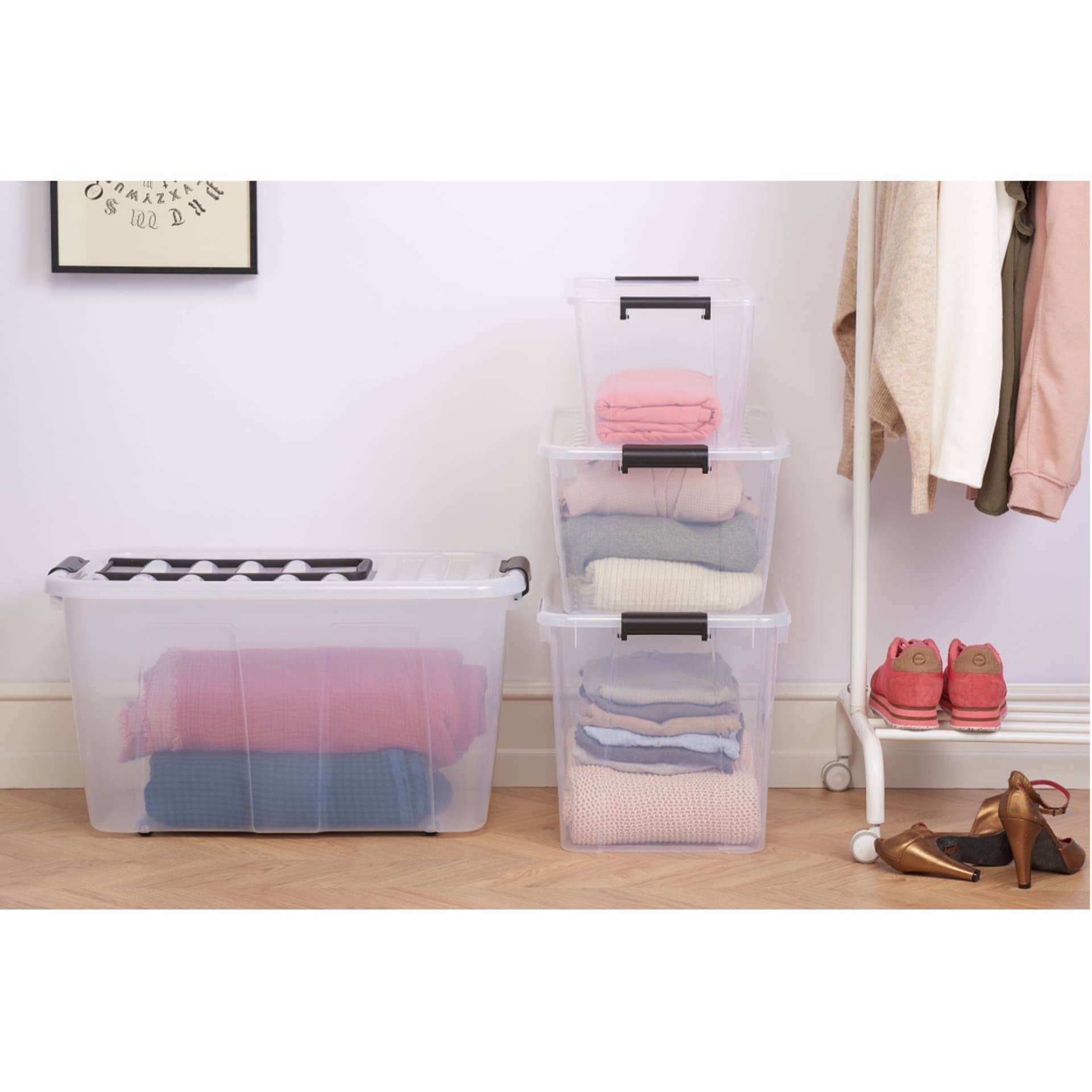 

Pojemnik z pokrywą Plast Team Home Box 40L transparentny szary