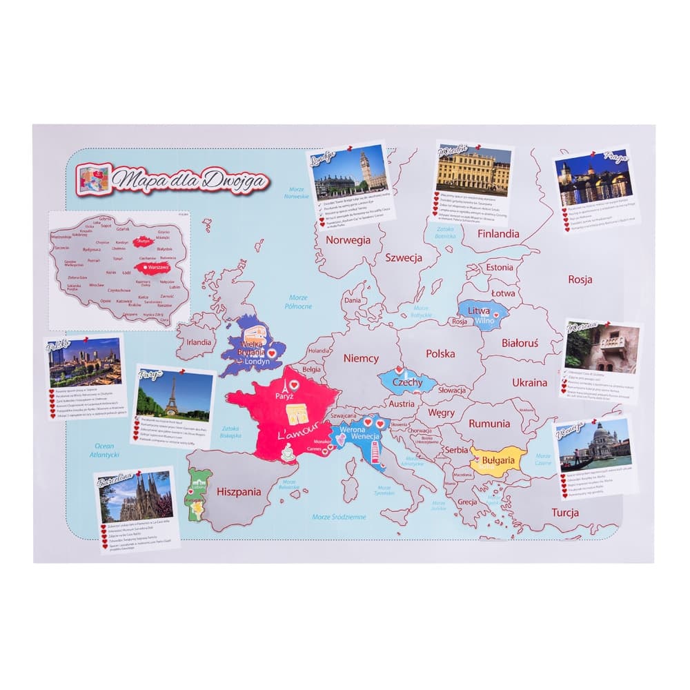 

Mapa Zdrapka dla Dwojga Młodej Pary prezent ślubny