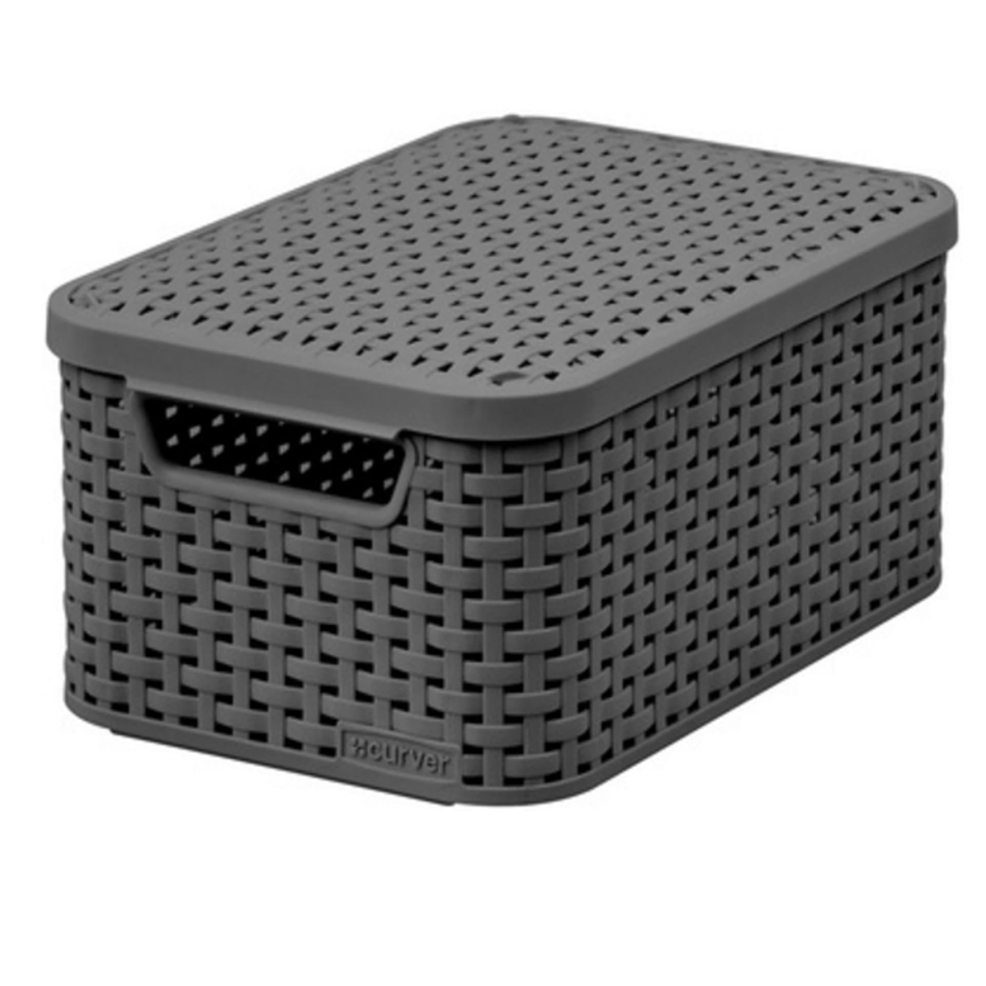 

Koszyk z pokrywą Curver Rattan Style S ciemny szar