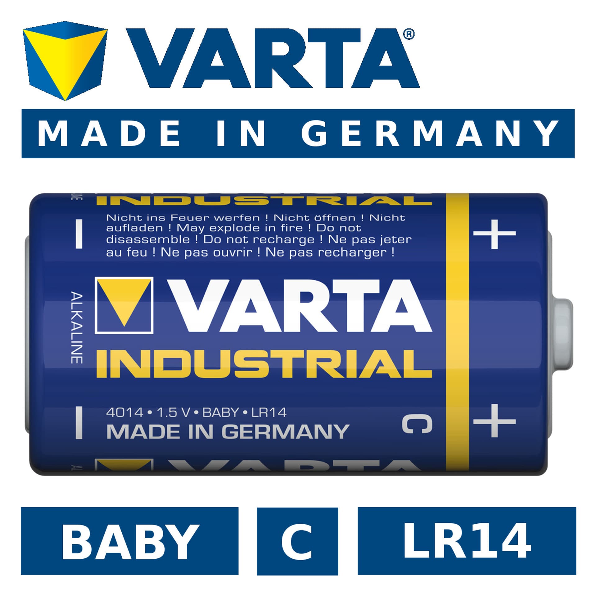 

1x Bateria R-14 LR14 C 1,5V alkaliczna Varta Industrial 4014