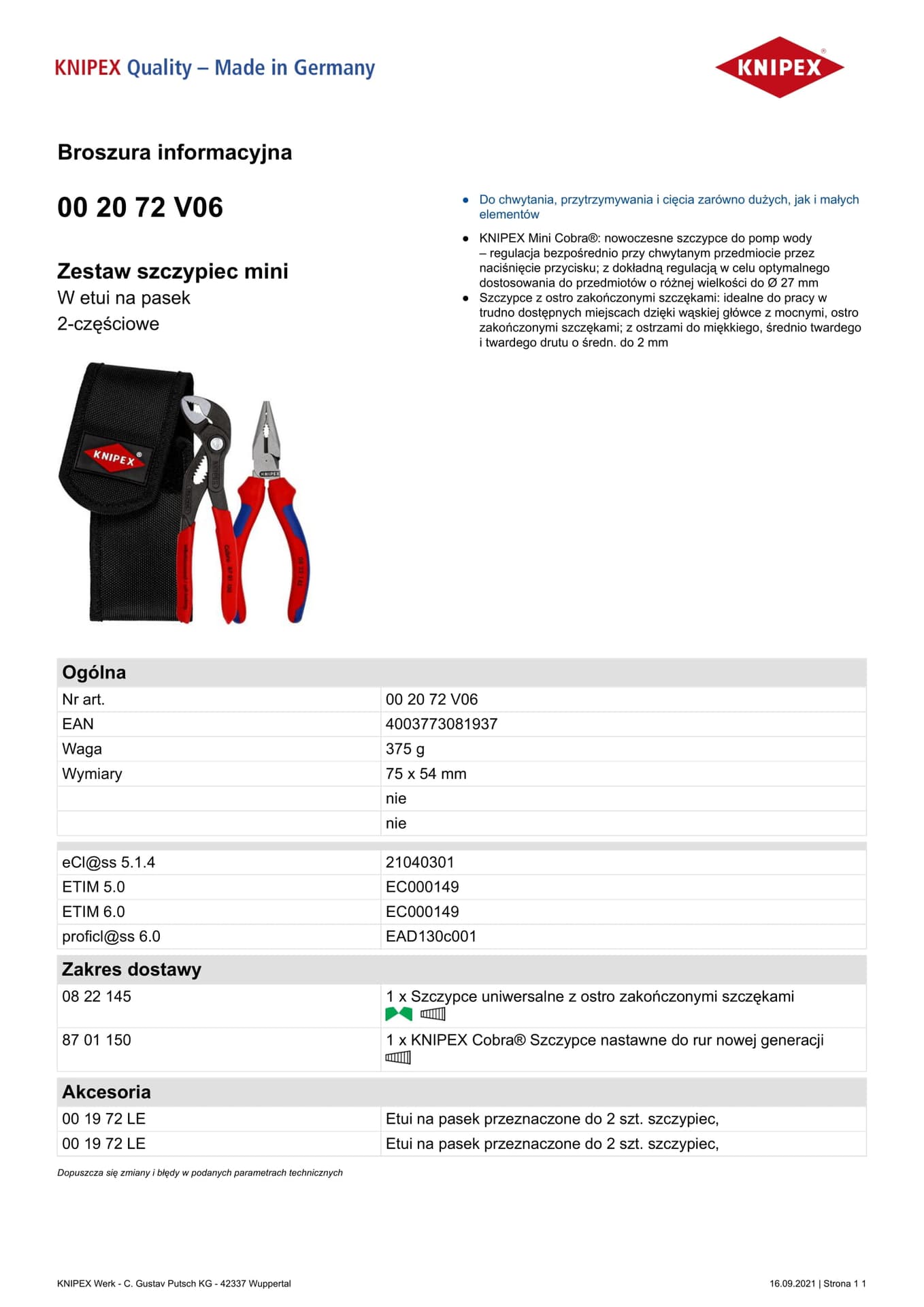 

ZESTAW SZCZYPIEC MINI W ETUI NA PASEK 2SZT.
