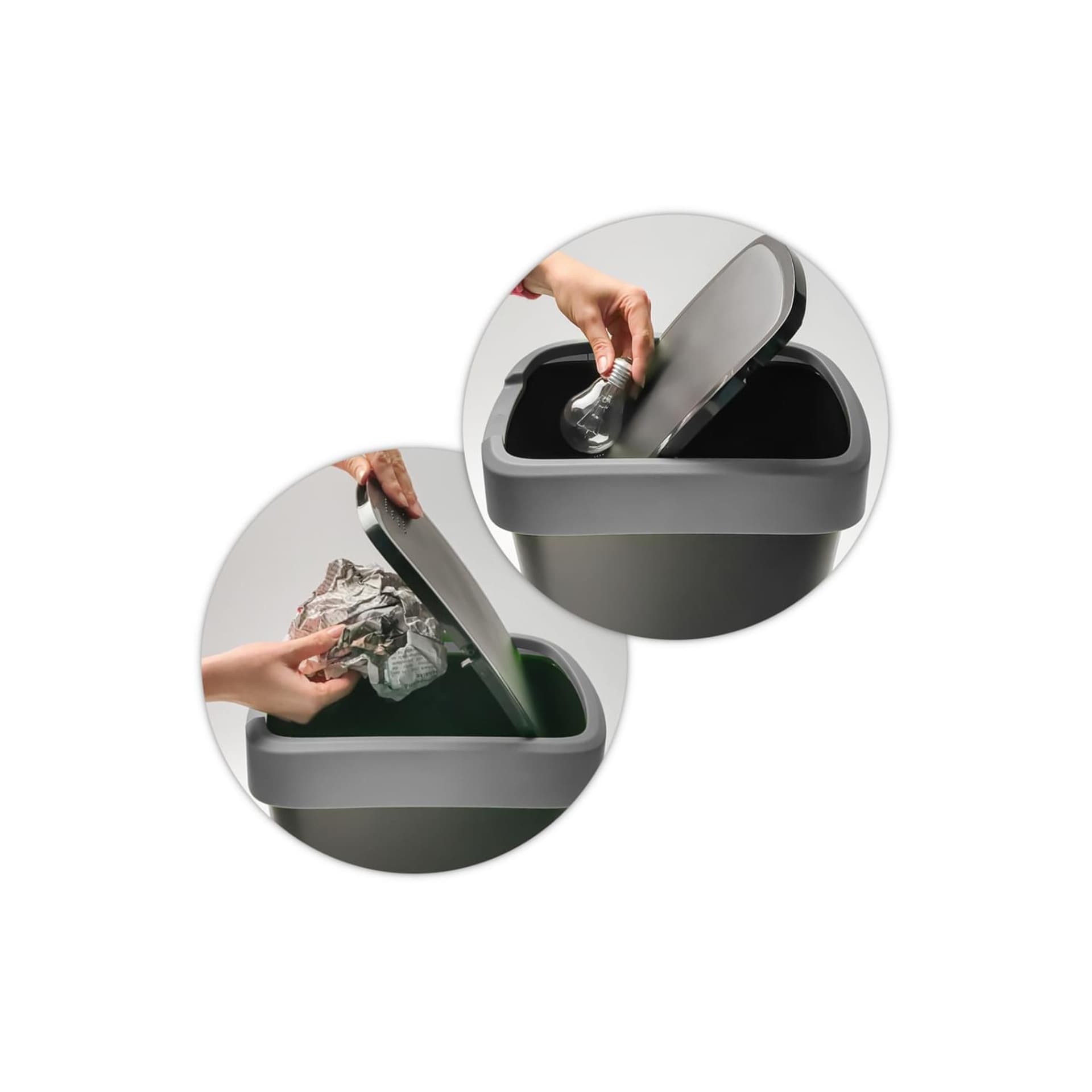 

Kosz na śmieci swing Rotho Twist 50L czarno-zielony