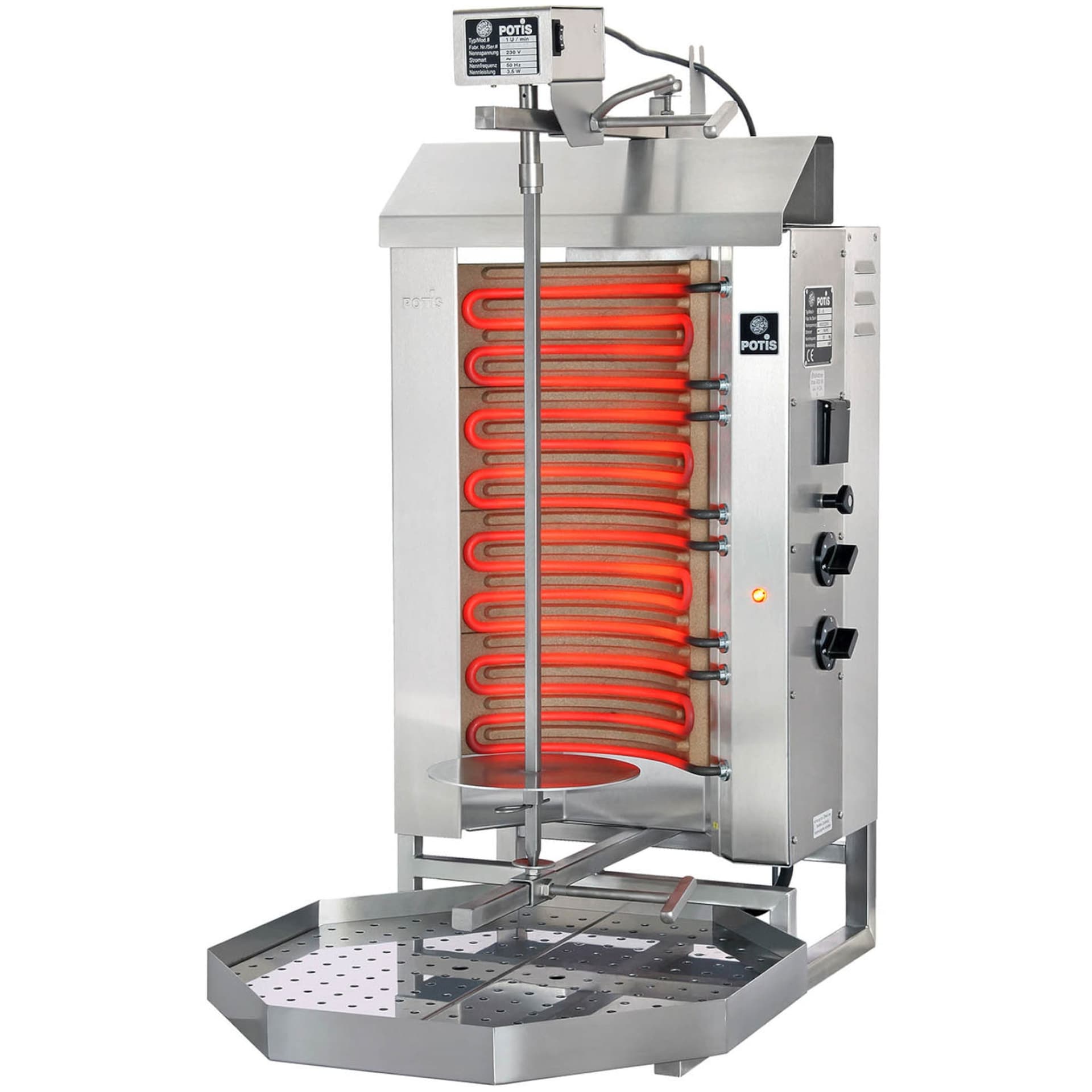 

Piec grill opiekacz do kebaba gyrosa elektryczny pionowy POTIS wsad 30 kg 400 V 6 kW