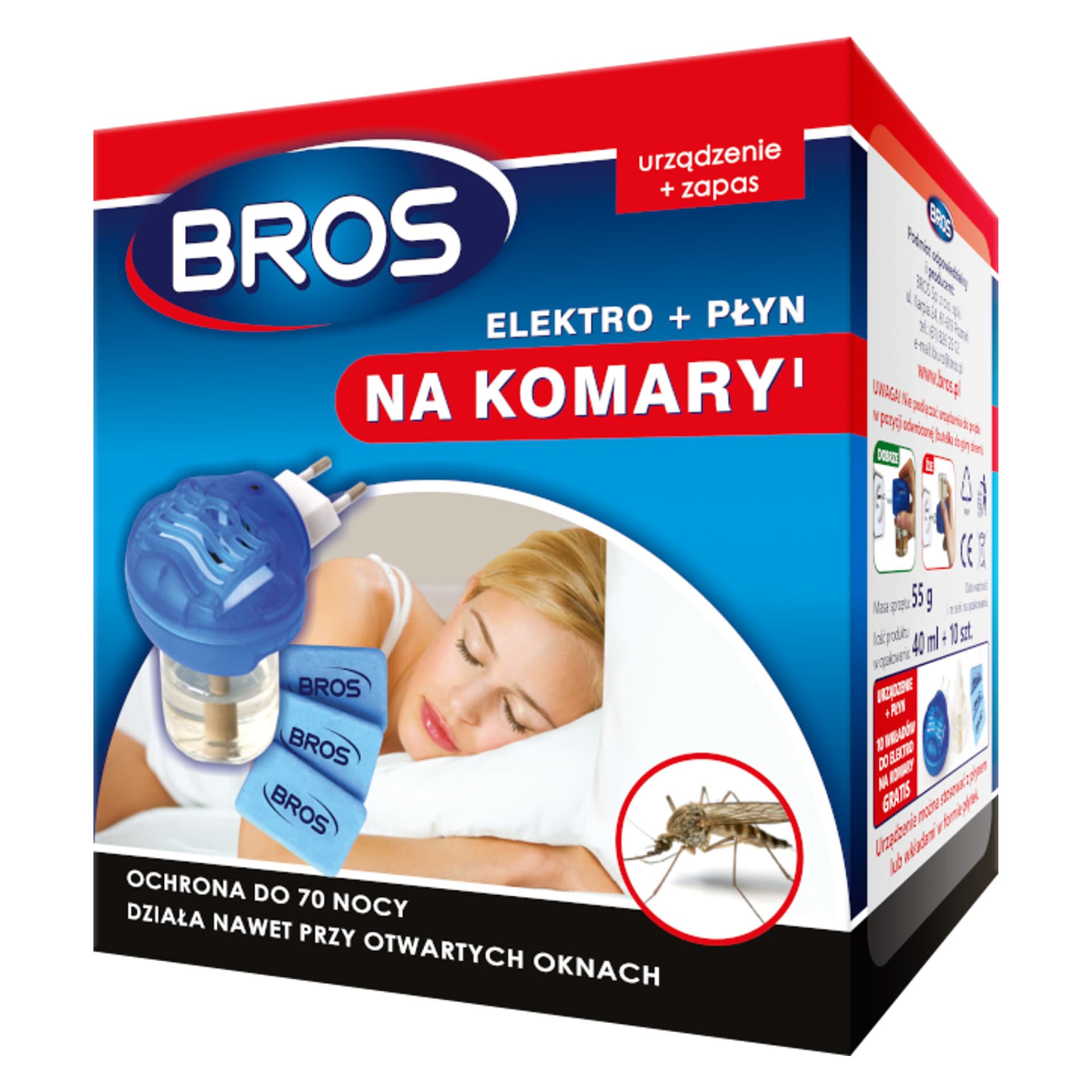 

Elektro na komary Bros + płyn + 10 wkładów