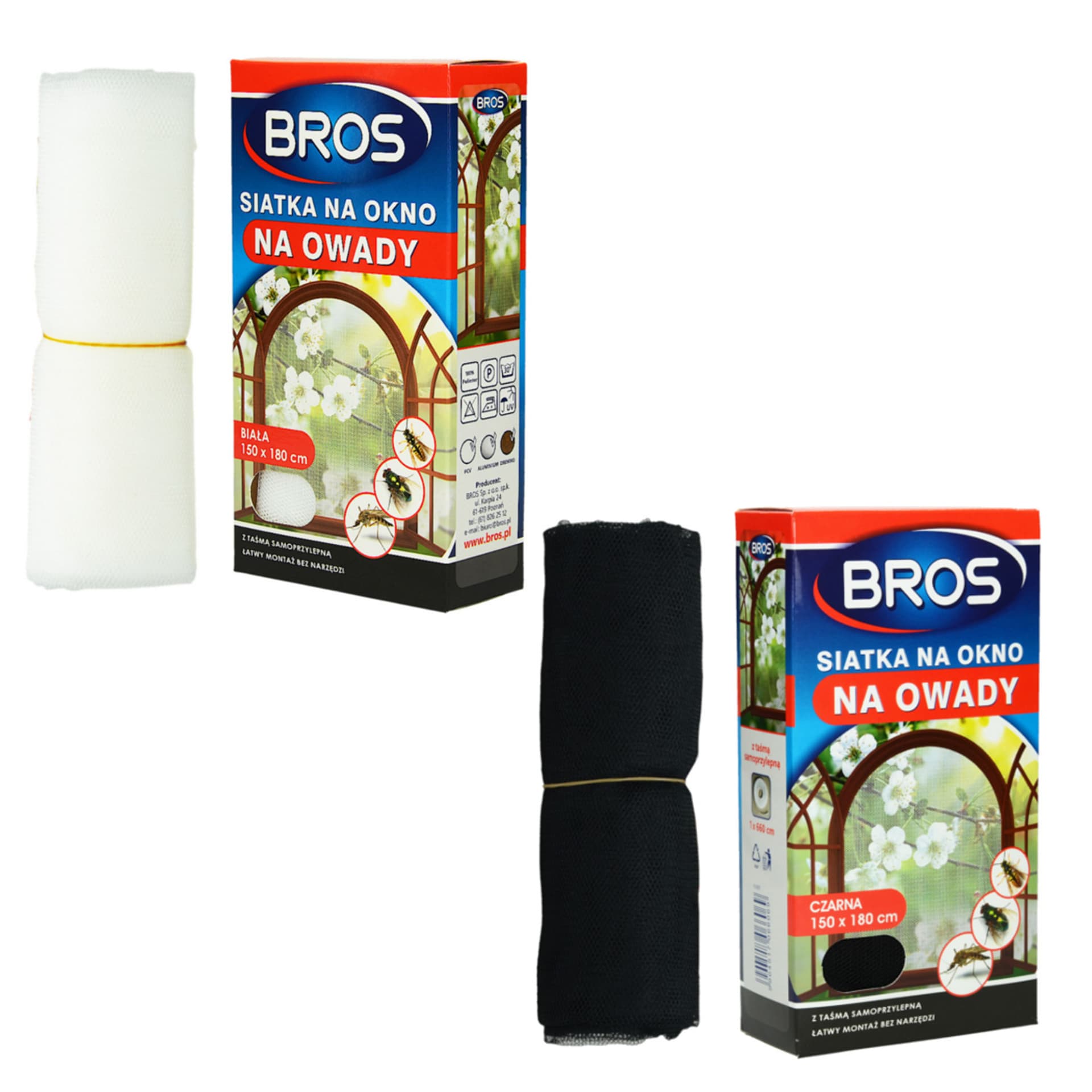 

Siatka na okno przeciw owadom Bros 150x180 czarna