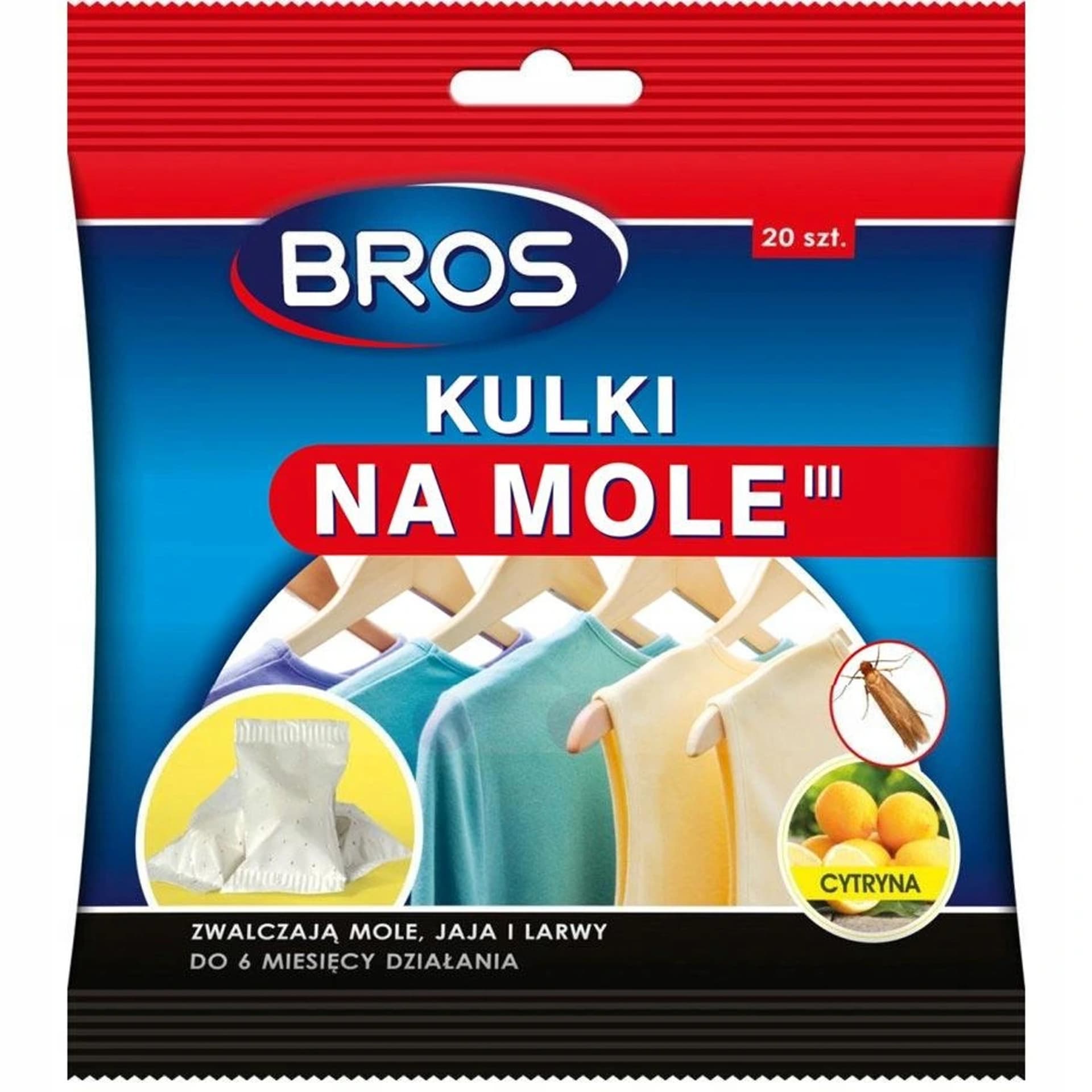 

Zestaw 20 kulek na mole Bros cytrynowe