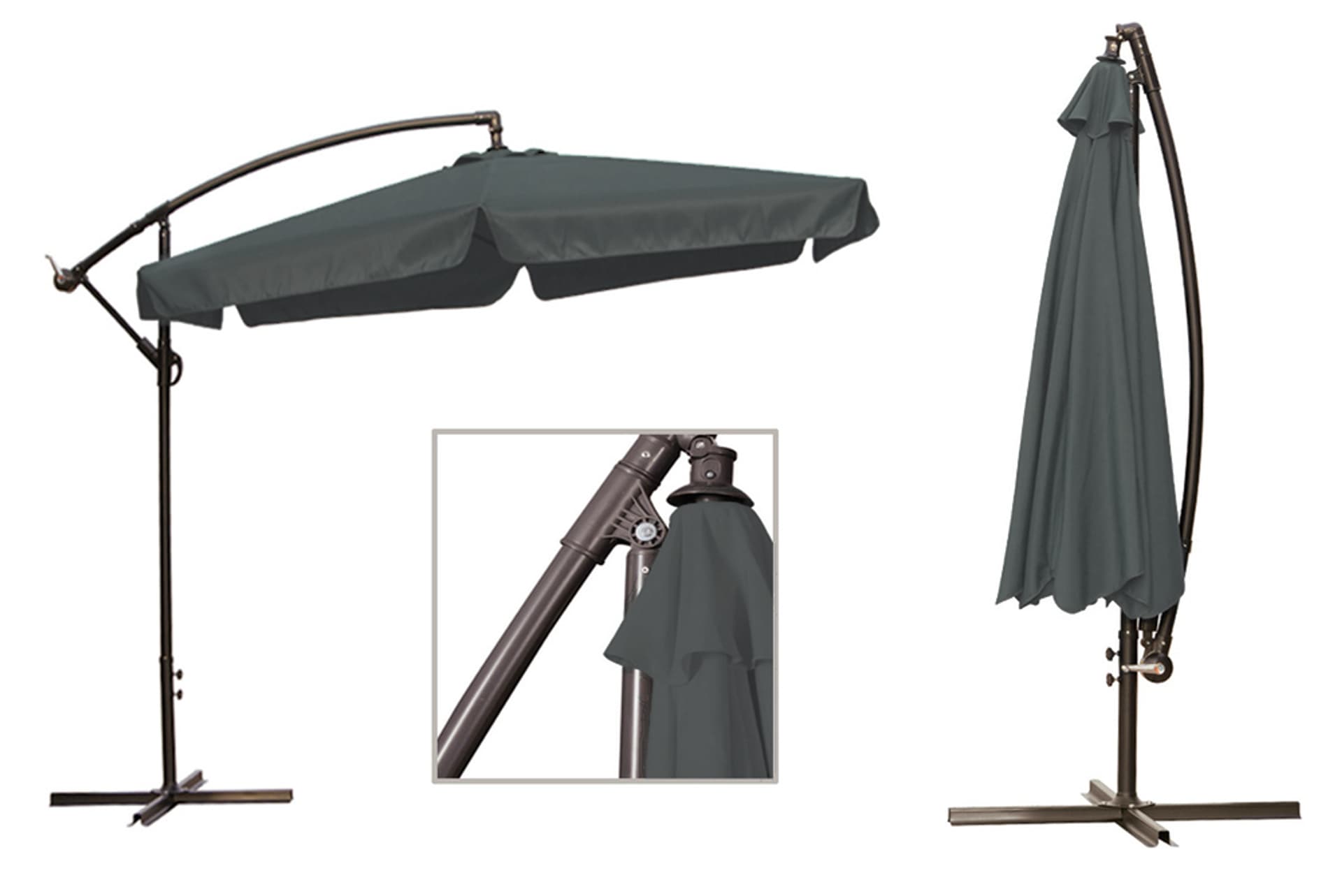 

Duży szary parasol ogrodowy składany 350 cm