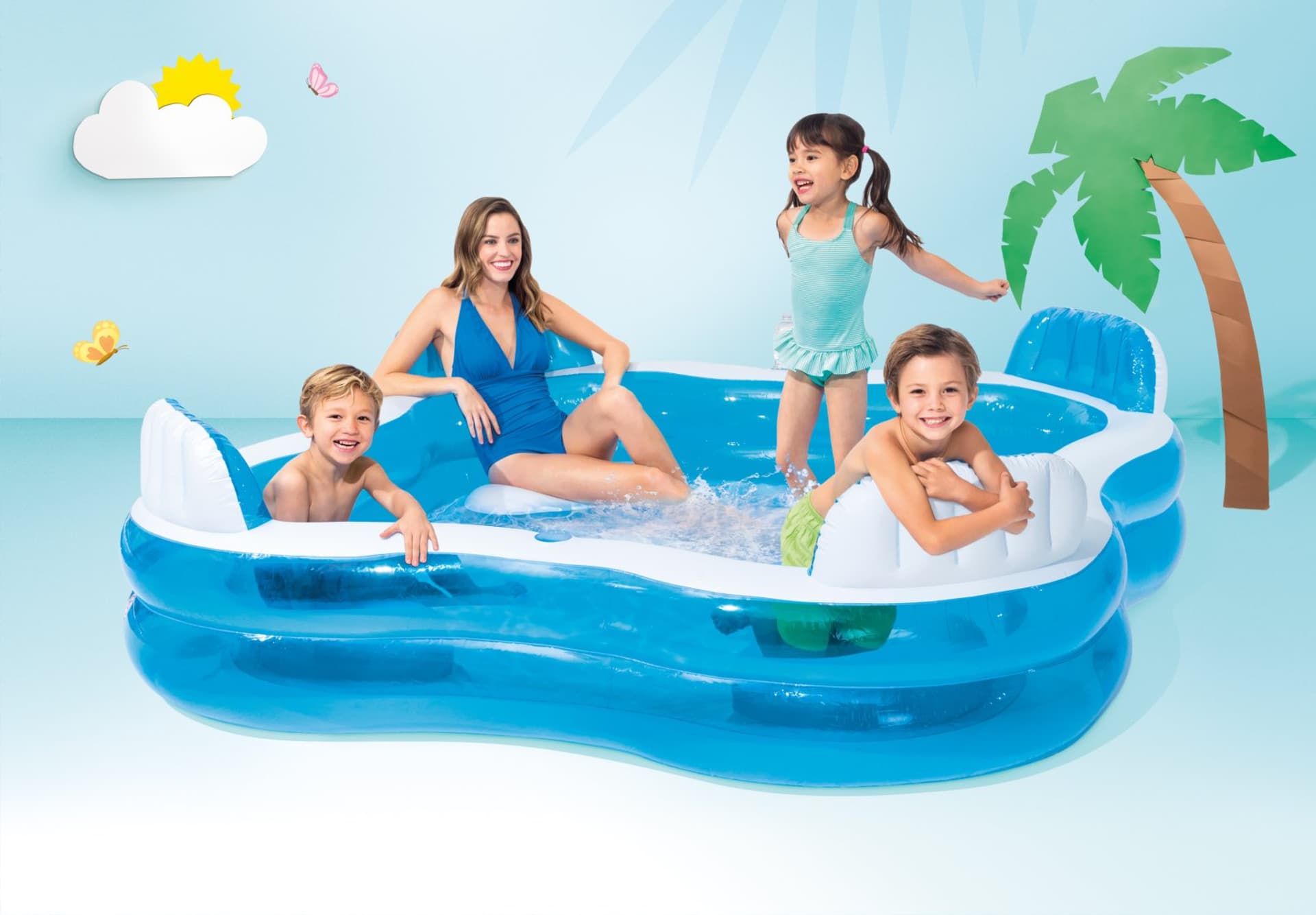 

Intex 56475NP Basen rodzinny z siedzeniami 229cm x 229cm x 66cm