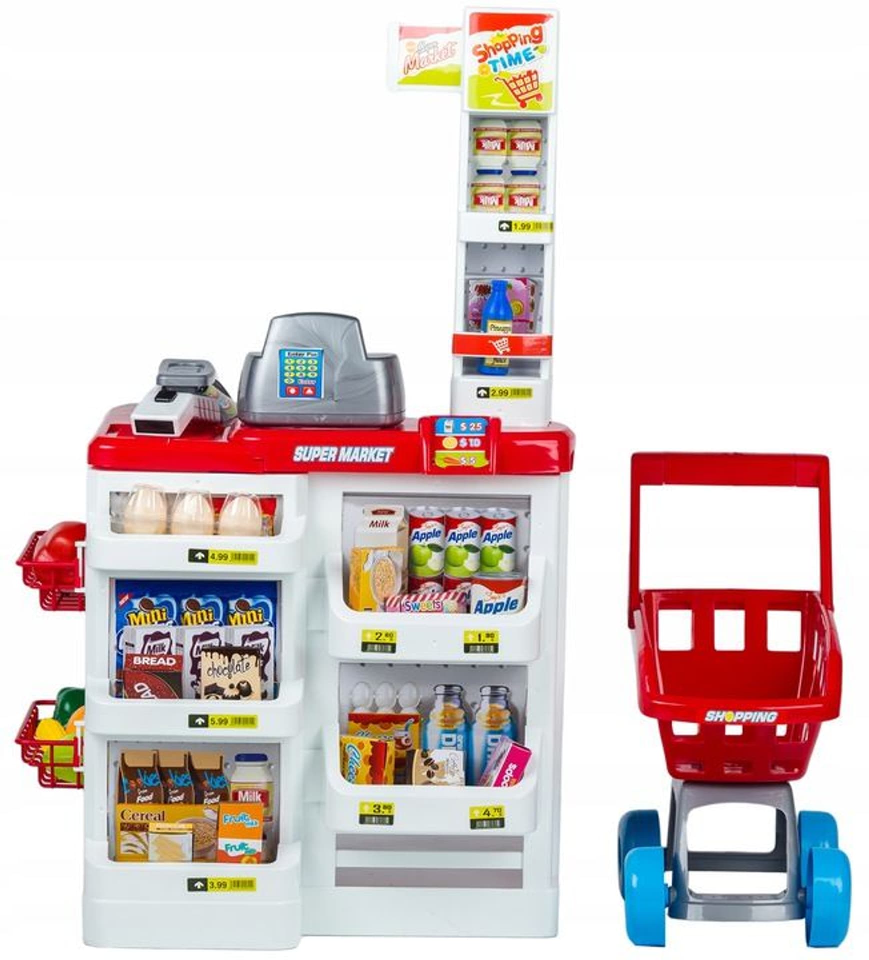 

Supermarket sklep stragan dla dzieci kasa wózek