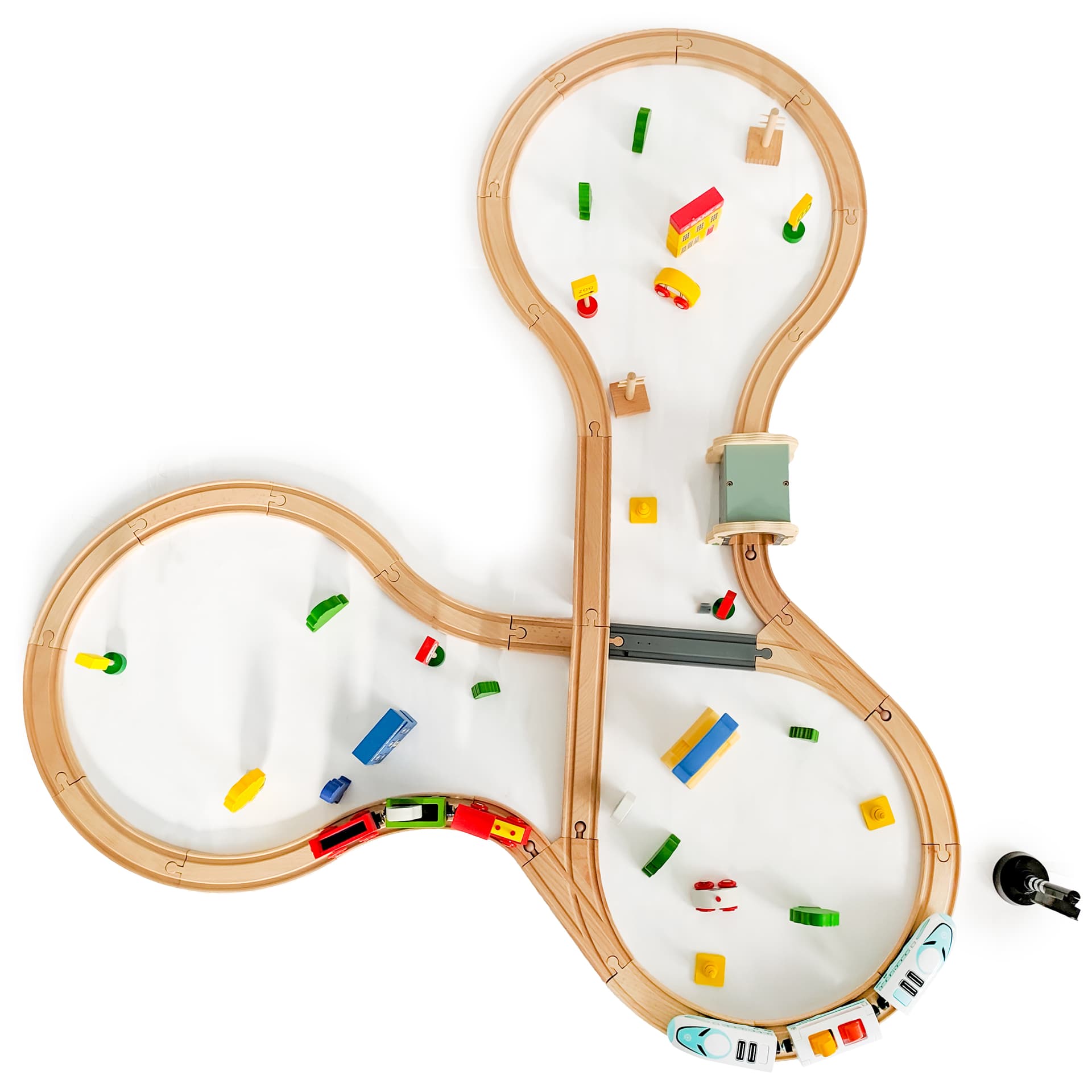 

Drewniana kolejka pociąg na baterie 69el ECOTOYS