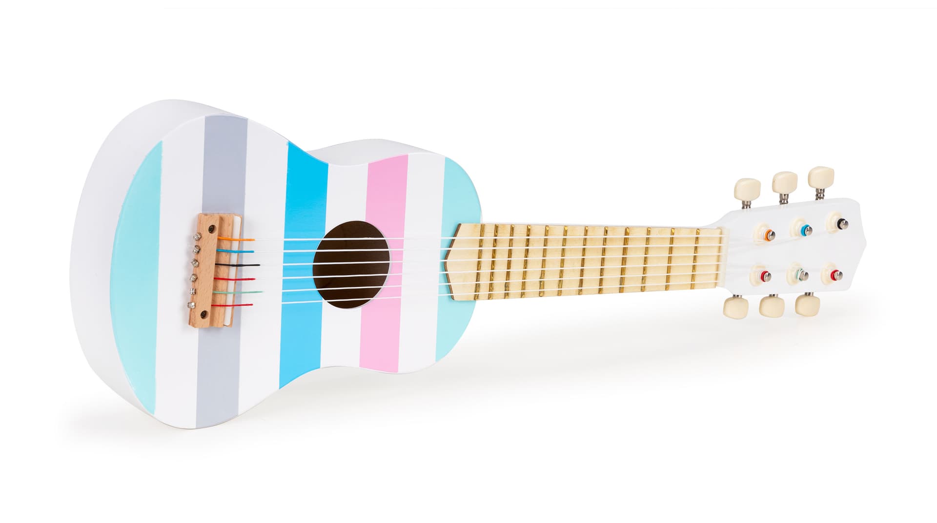 

Gitara klasyczna drewniana dla dzieci - kolorowe pudło rezonansowe 6 strun ECOTOYS