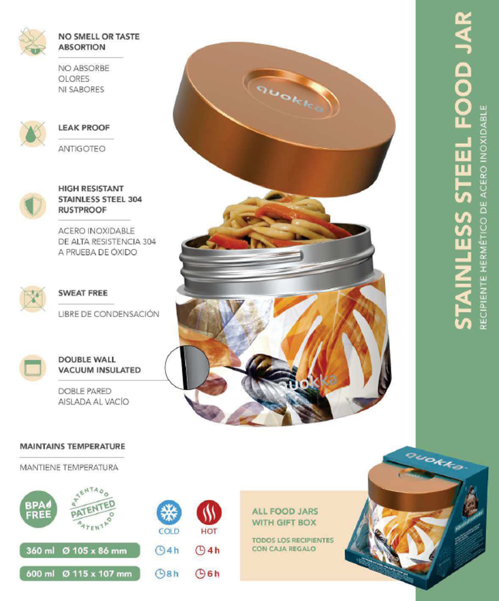 

Quokka Whim Food Jar - Lunchbox termiczny / termos obiadowy 360 ml (Tropical)