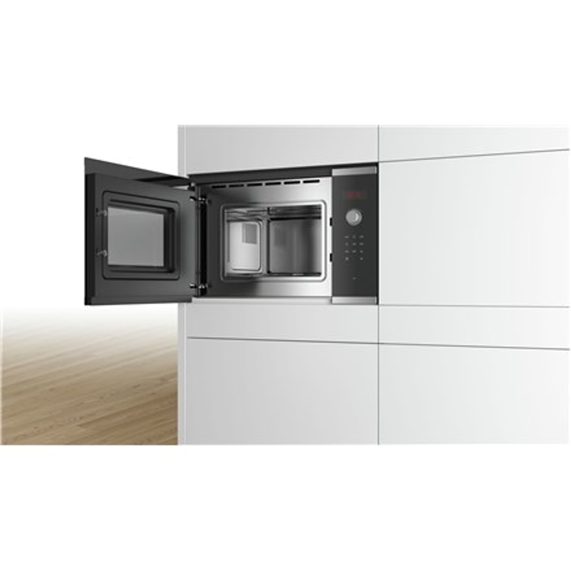 

Bosch Kuchenka mikrofalowa BFL523MS0 20 L, chowana, pokrętło, sterowanie dotykowe, 800 W, stal nierdzewna/czarna, do zabudowy, f