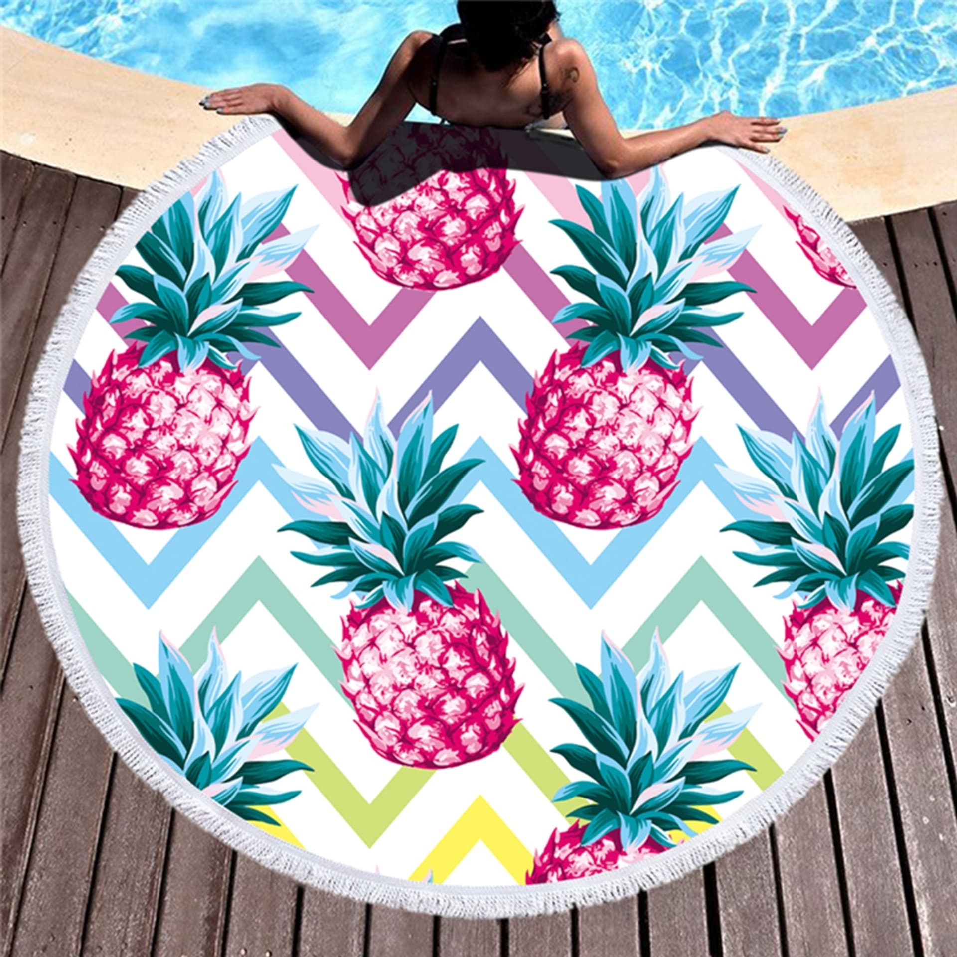 

BQ50D Duży ręcznik plażowy okrągły 150cm