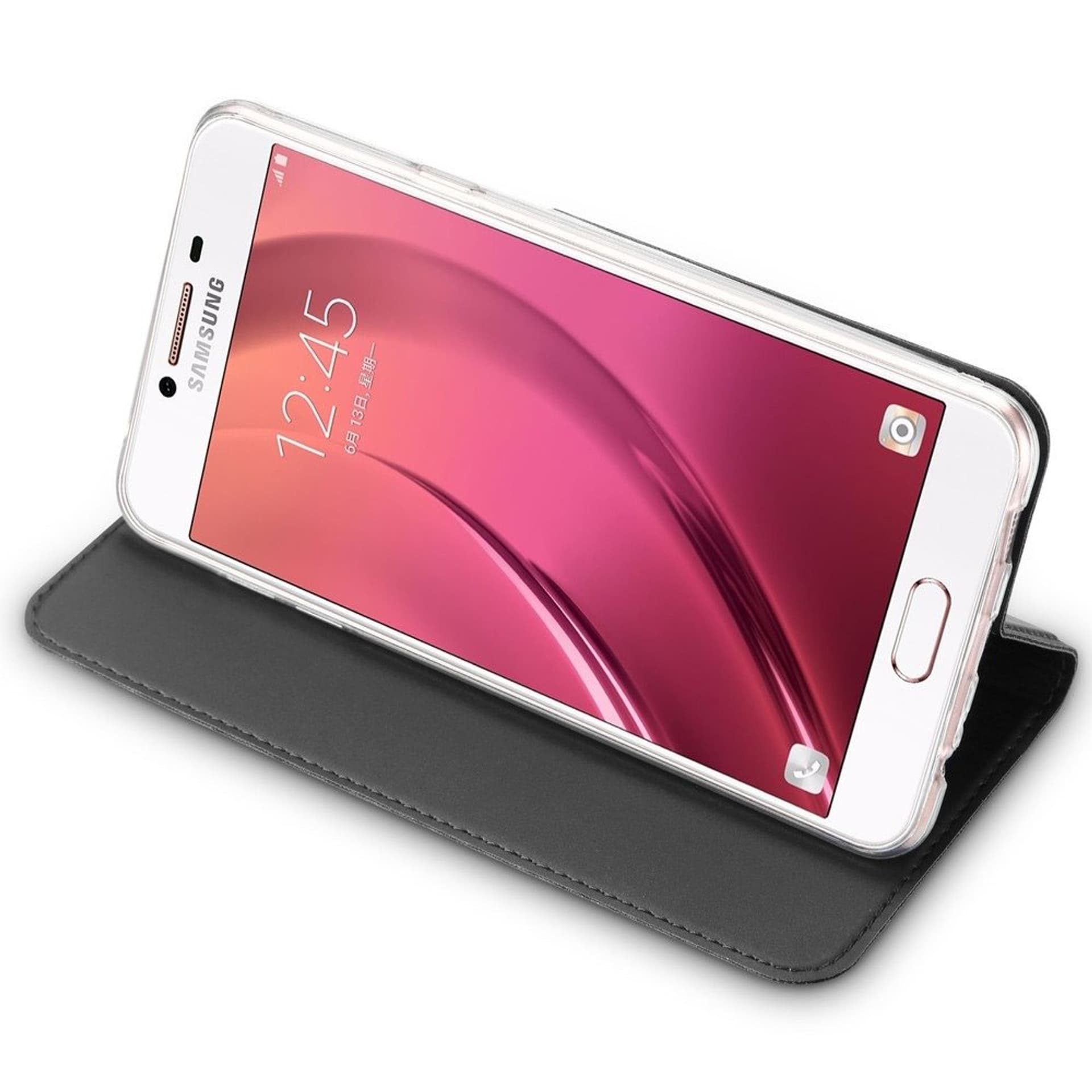 

Etui portfel Dux ducis skin leather SAMSUNG A8+ PLUS 2018 szary